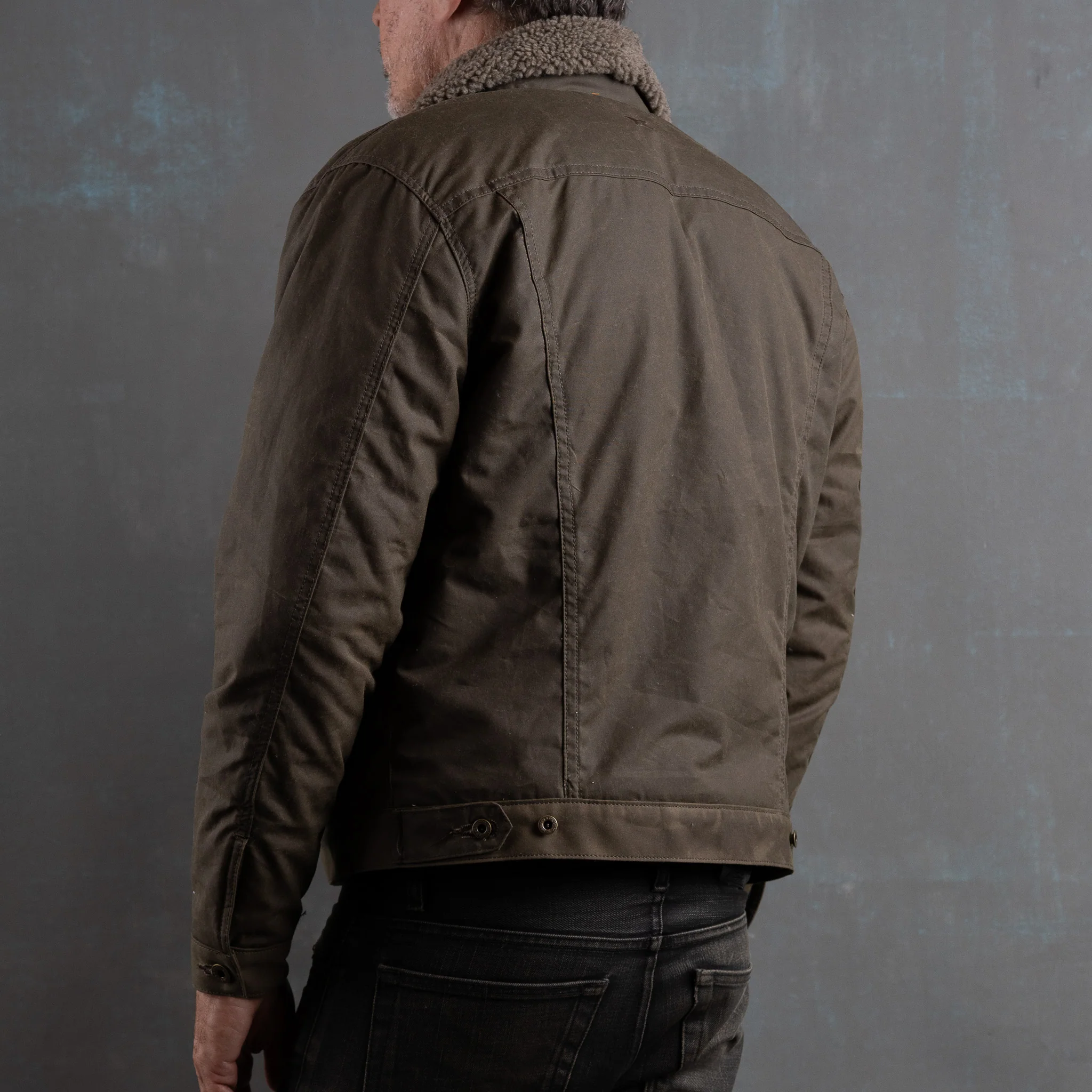 Ironside Wax Sherpa Fleece Jacket - Gunship Green - Image 6