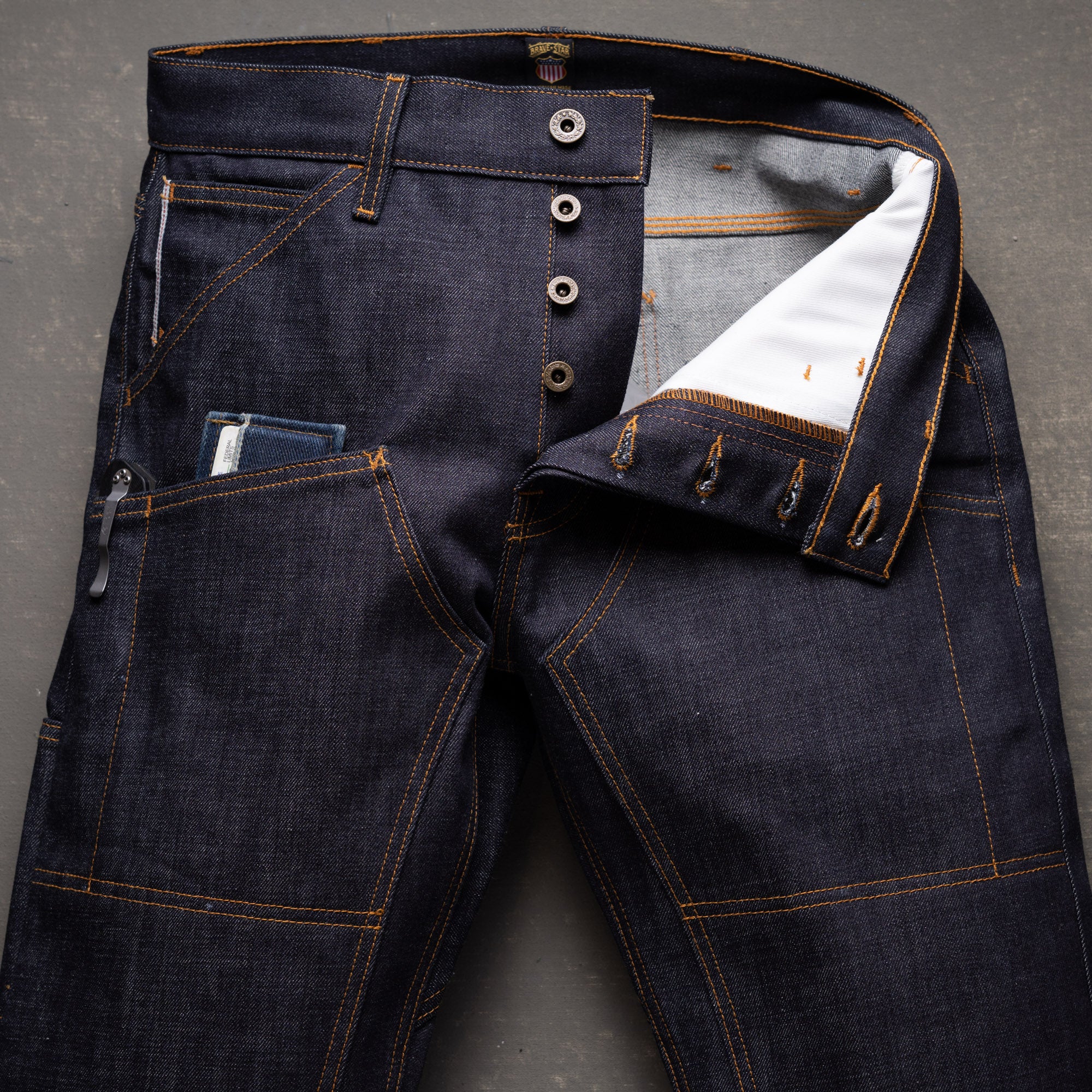 Die Hard Double Knee Straight Leg - 13oz Witness Cone Mils Selvage Denim Jean - Image 10