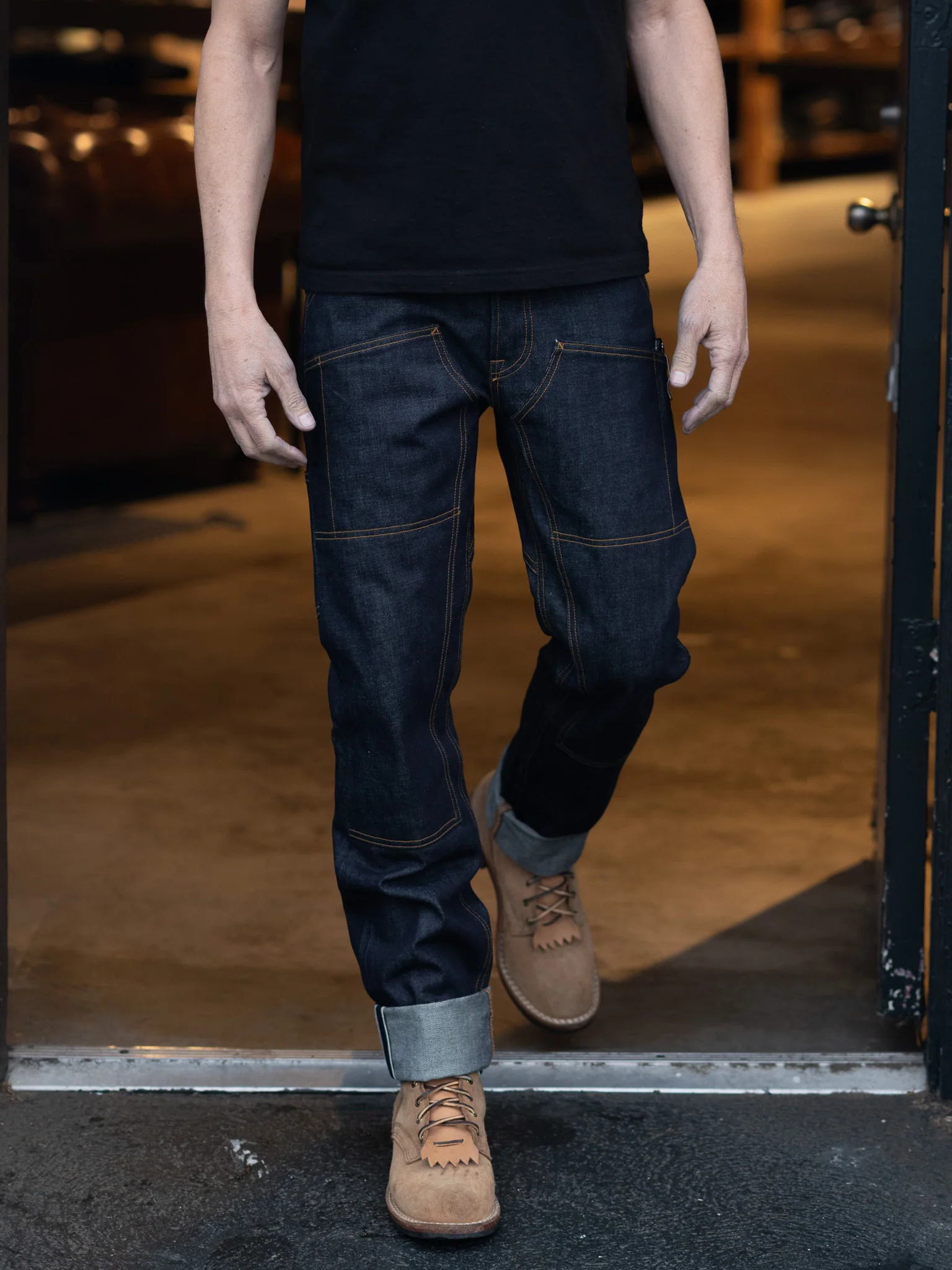 Die Hard Double Knee Straight Leg - 13oz Witness Cone Mils Selvage Denim Jean - Image 18