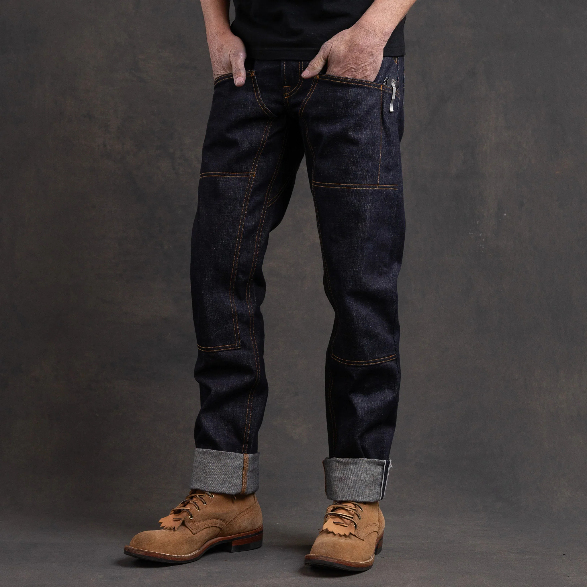 Die Hard Double Knee Straight Leg - 13oz Witness Cone Mils Selvage Denim Jean - Image 4