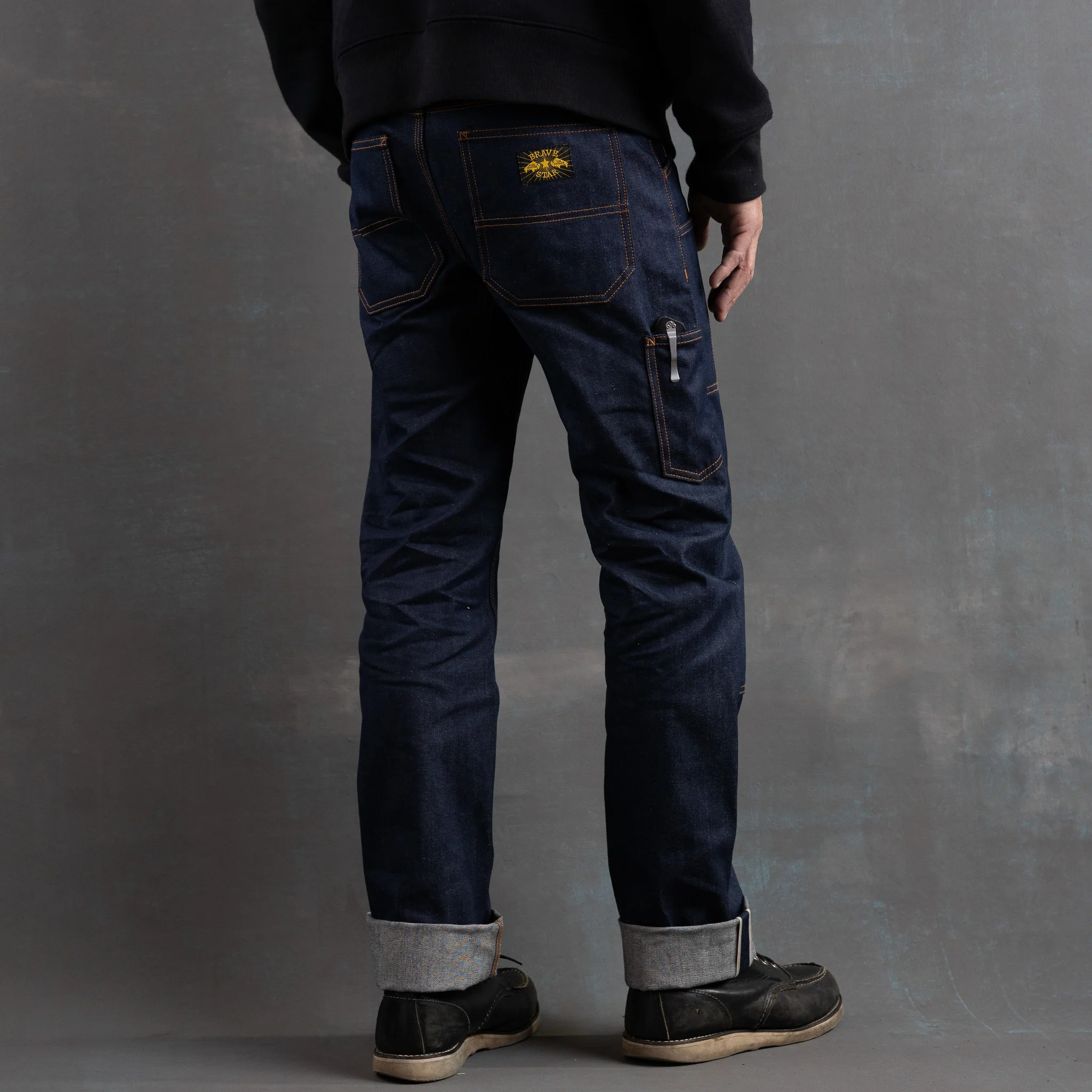 Die Hard Double Knee Straight Leg - 12.5oz WWII Blue Selvage Denim Jean - Image 3