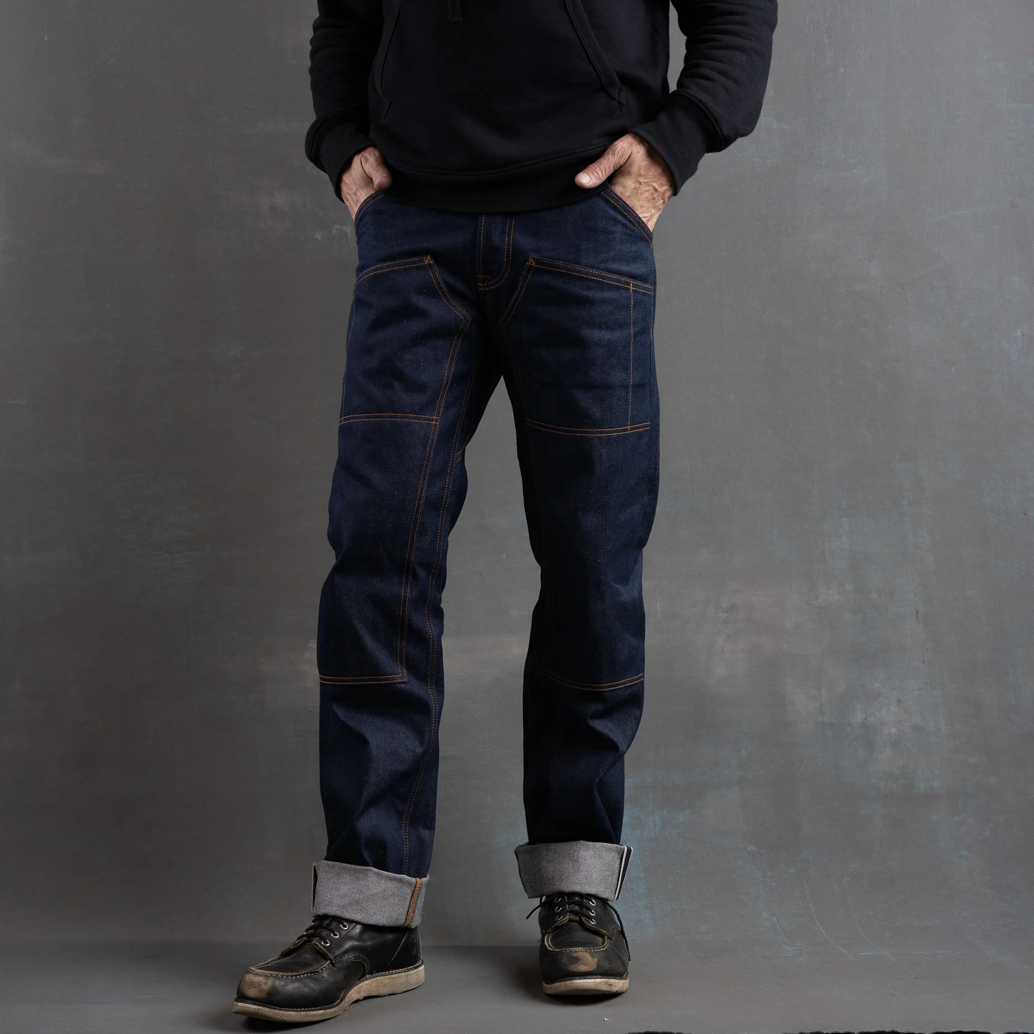 Die Hard Double Knee Straight Leg - 12.5oz WWII Blue Selvage Denim Jean - Image 4