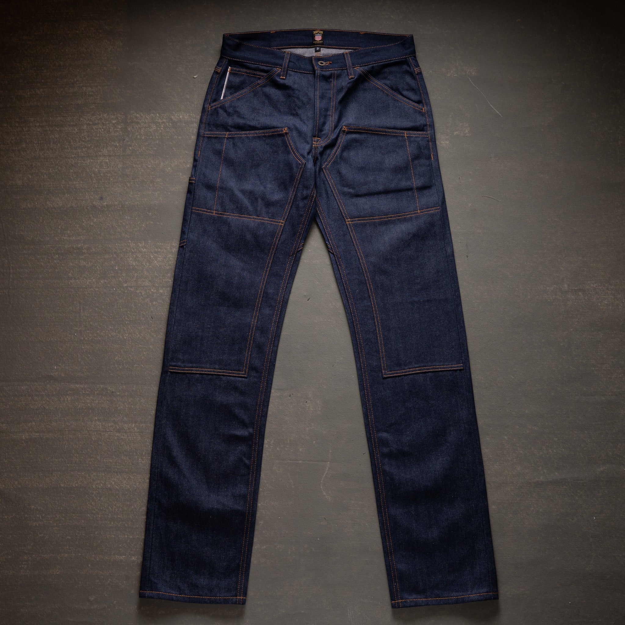 Die Hard Double Knee Straight Leg - 12.5oz WWII Blue Selvage Denim Jean - Image 6