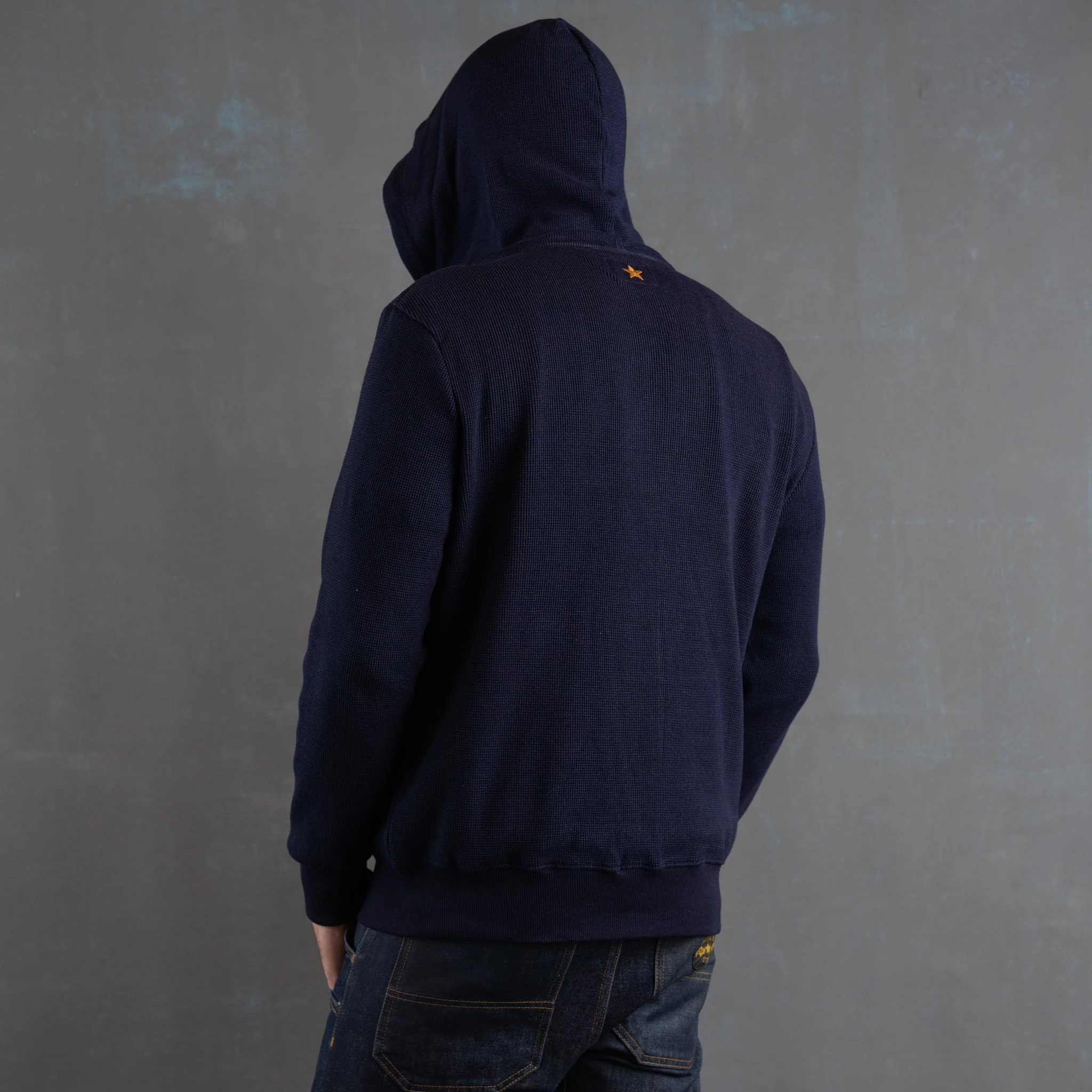 Glory Days Indigo Dyed Thermal Zip Hoodie - Image 3