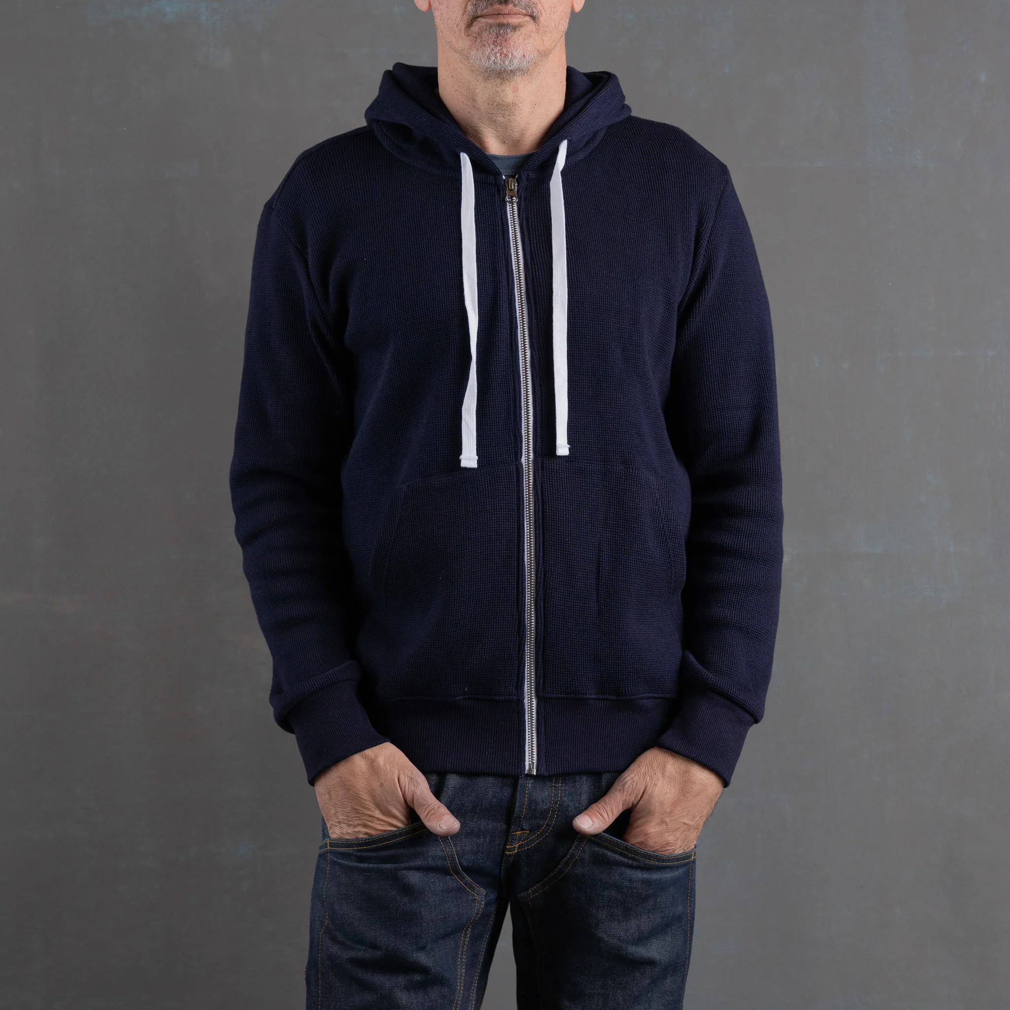 Glory Days Indigo Dyed Thermal Zip Hoodie - Image 4