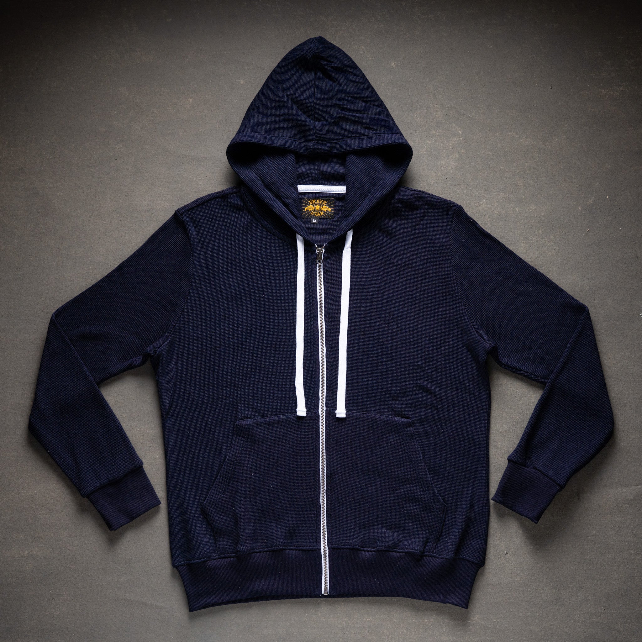 Glory Days Indigo Dyed Thermal Zip Hoodie - Image 5