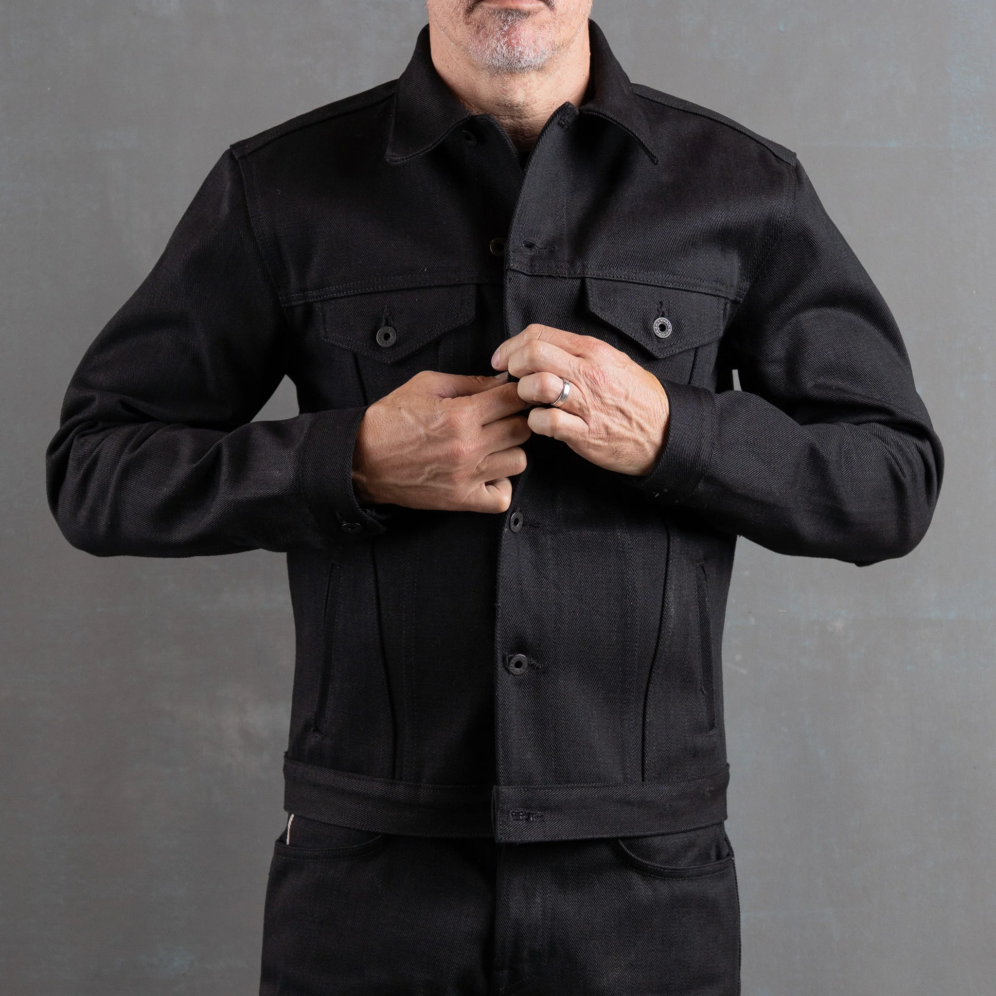 Ironside Jacket 21.5oz 'Mayhem' Double Black Japan Selvage Denim - Image 5