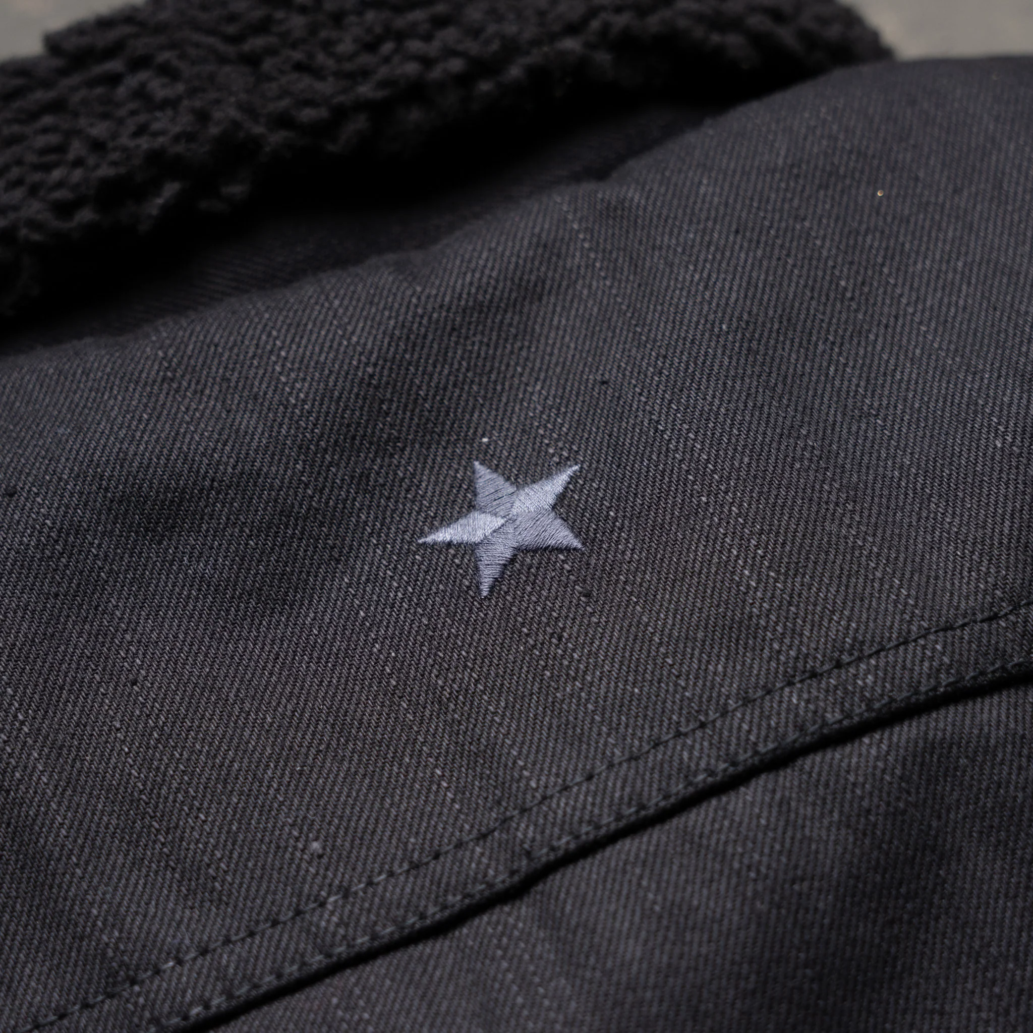 Ironside Sherpa Jacket 14oz Onyx Selvage Denim w/Black Sherpa - Image 10