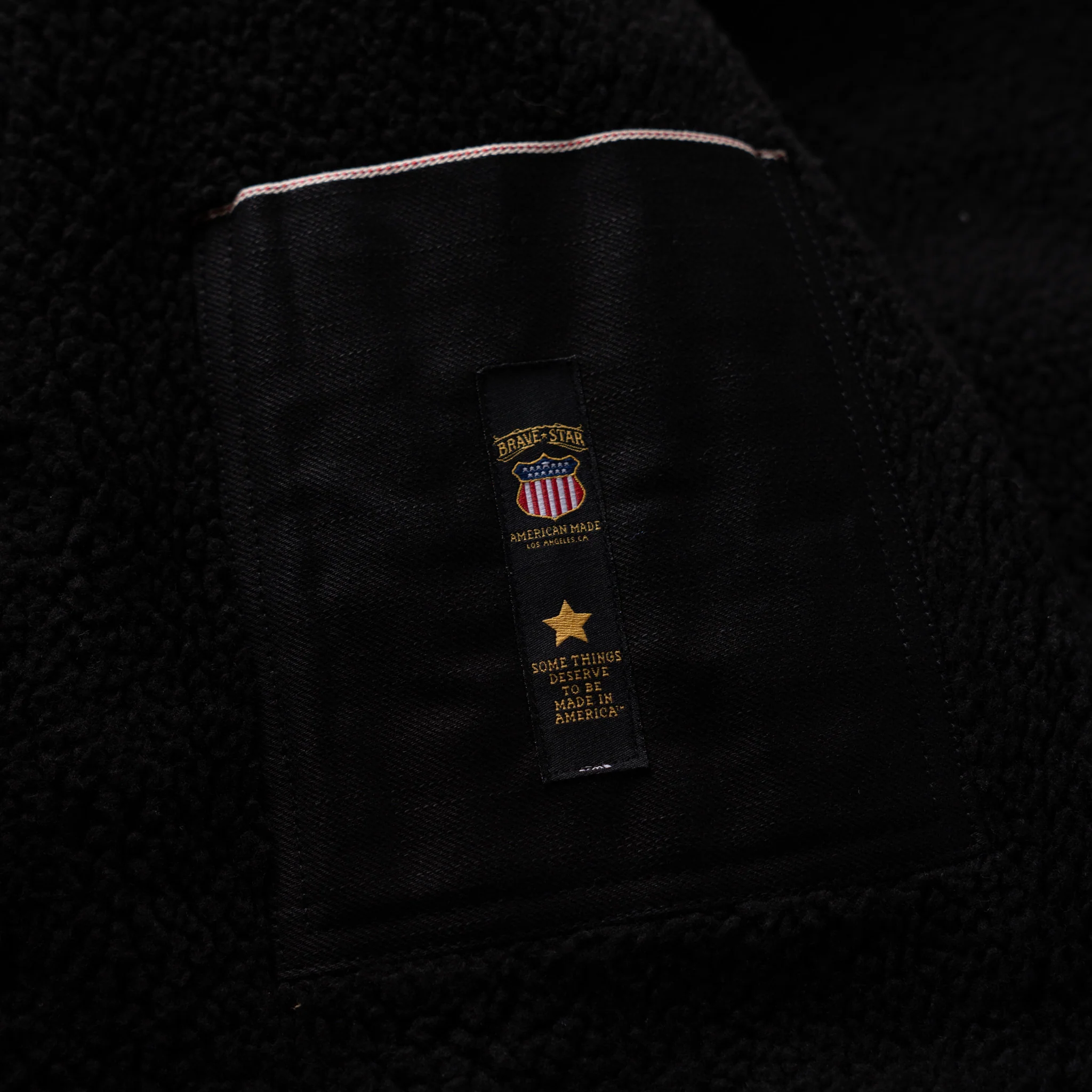 Ironside Sherpa Jacket 14oz Onyx Selvage Denim w/Black Sherpa - Image 12