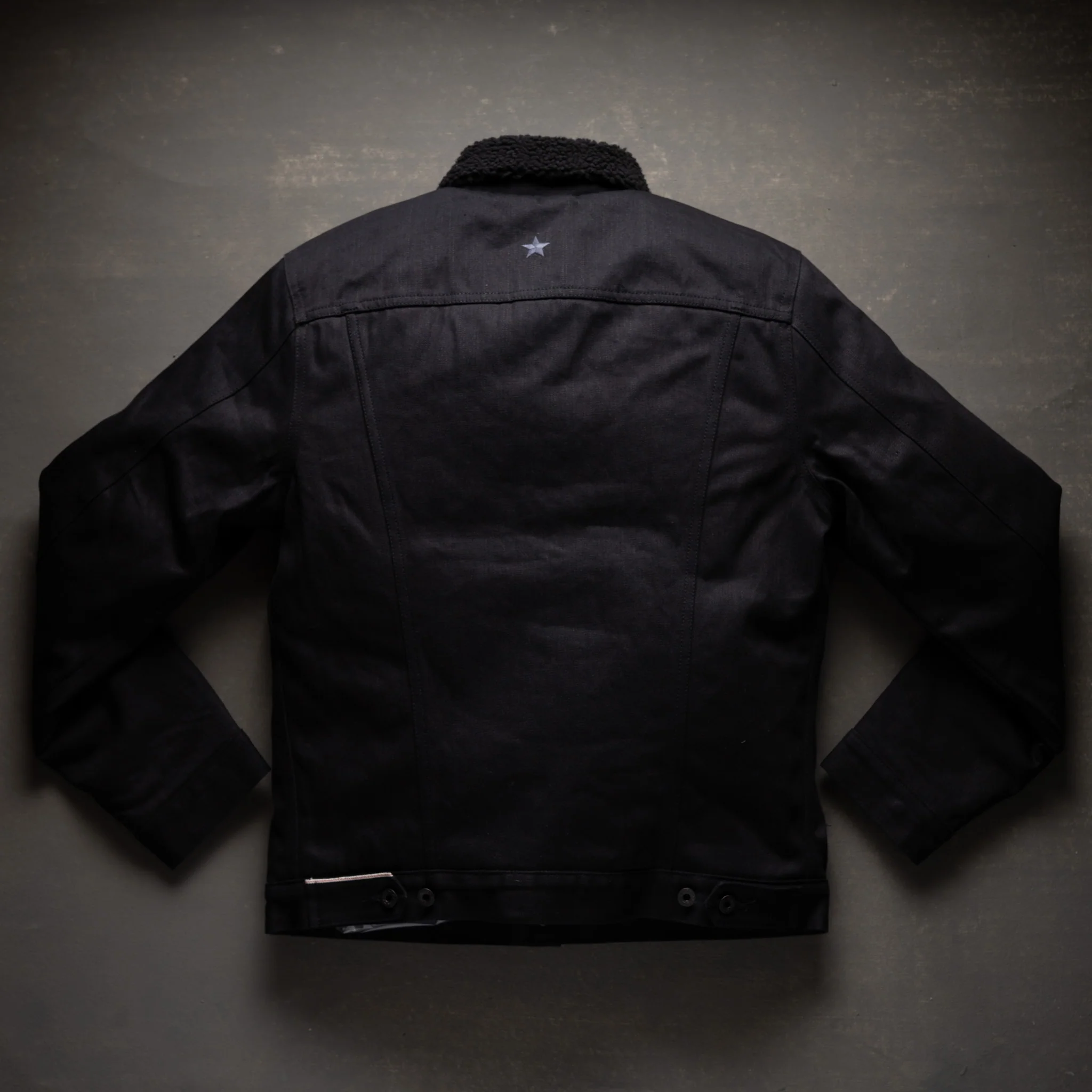 Ironside Sherpa Jacket 14oz Onyx Selvage Denim w/Black Sherpa - Image 8