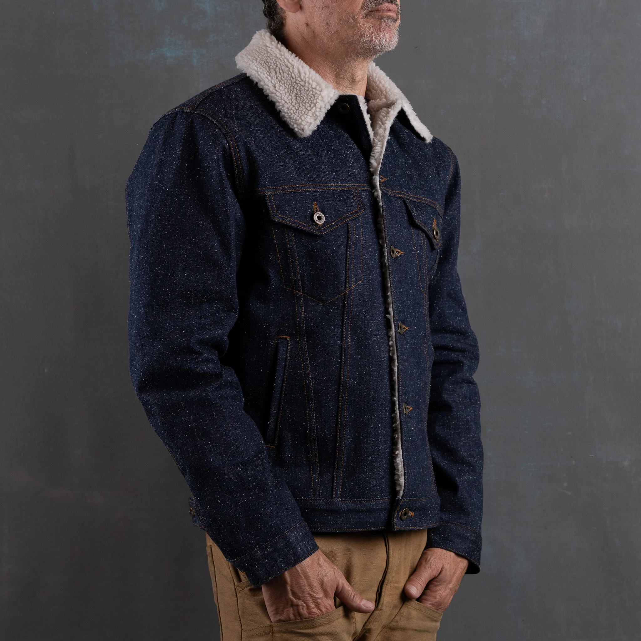 Ironside Sherpa Jacket 15oz Blizzard Selvage - Image 3