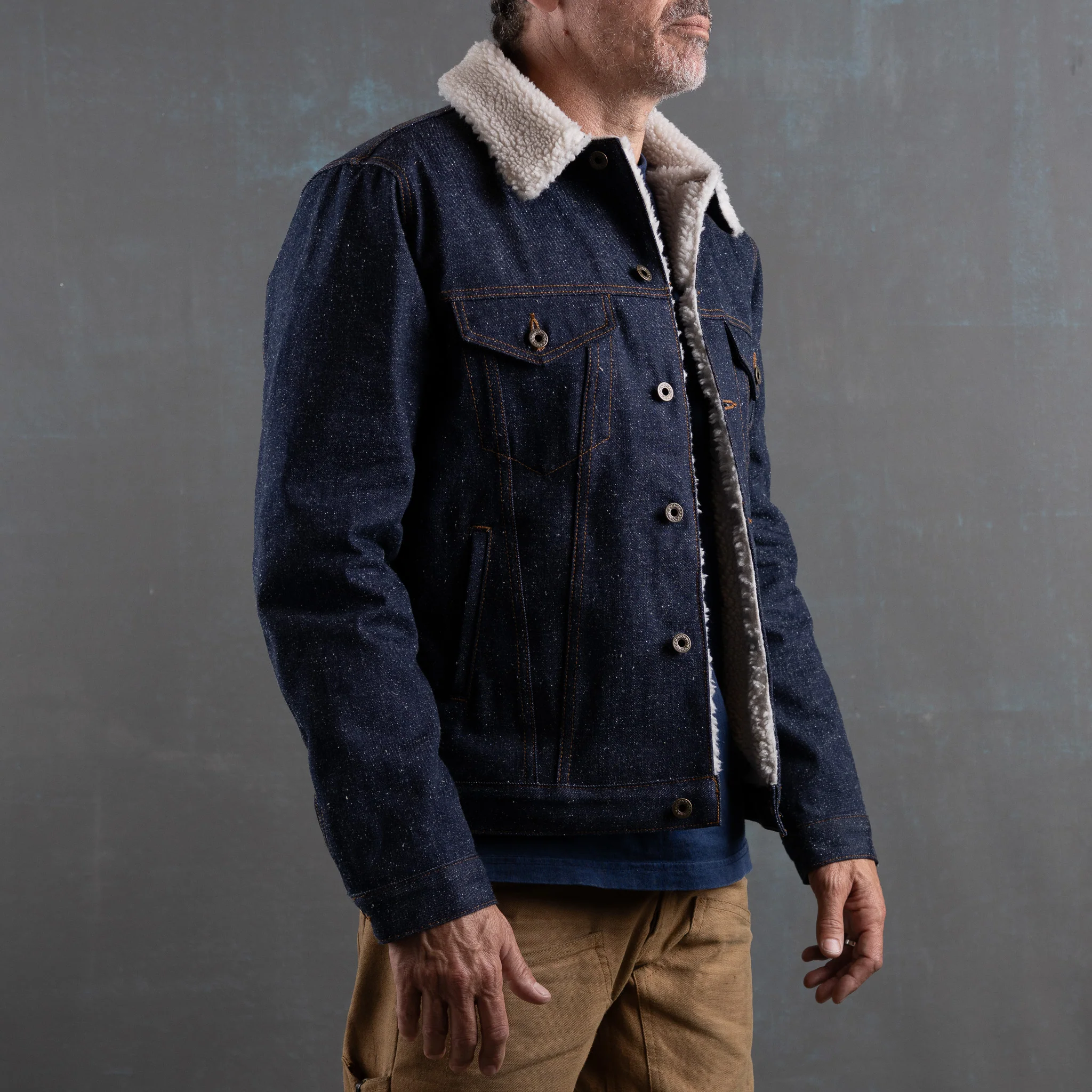 Ironside Sherpa Jacket 15oz Blizzard Selvage - Image 8