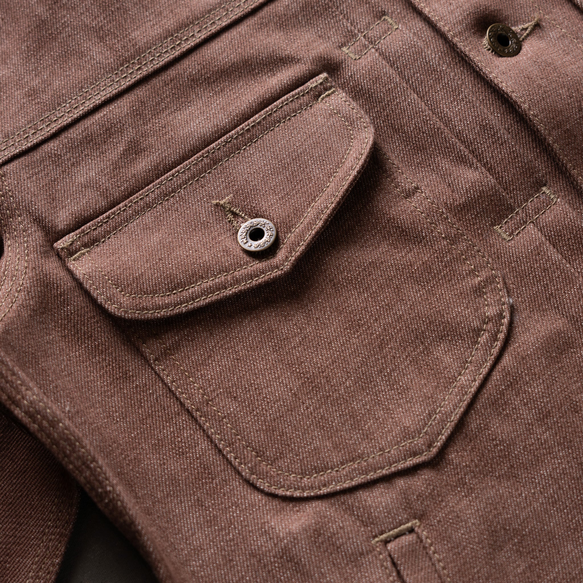 Mojave Jacket 13oz Beet Dye Japan Selvage Denim - Image 11