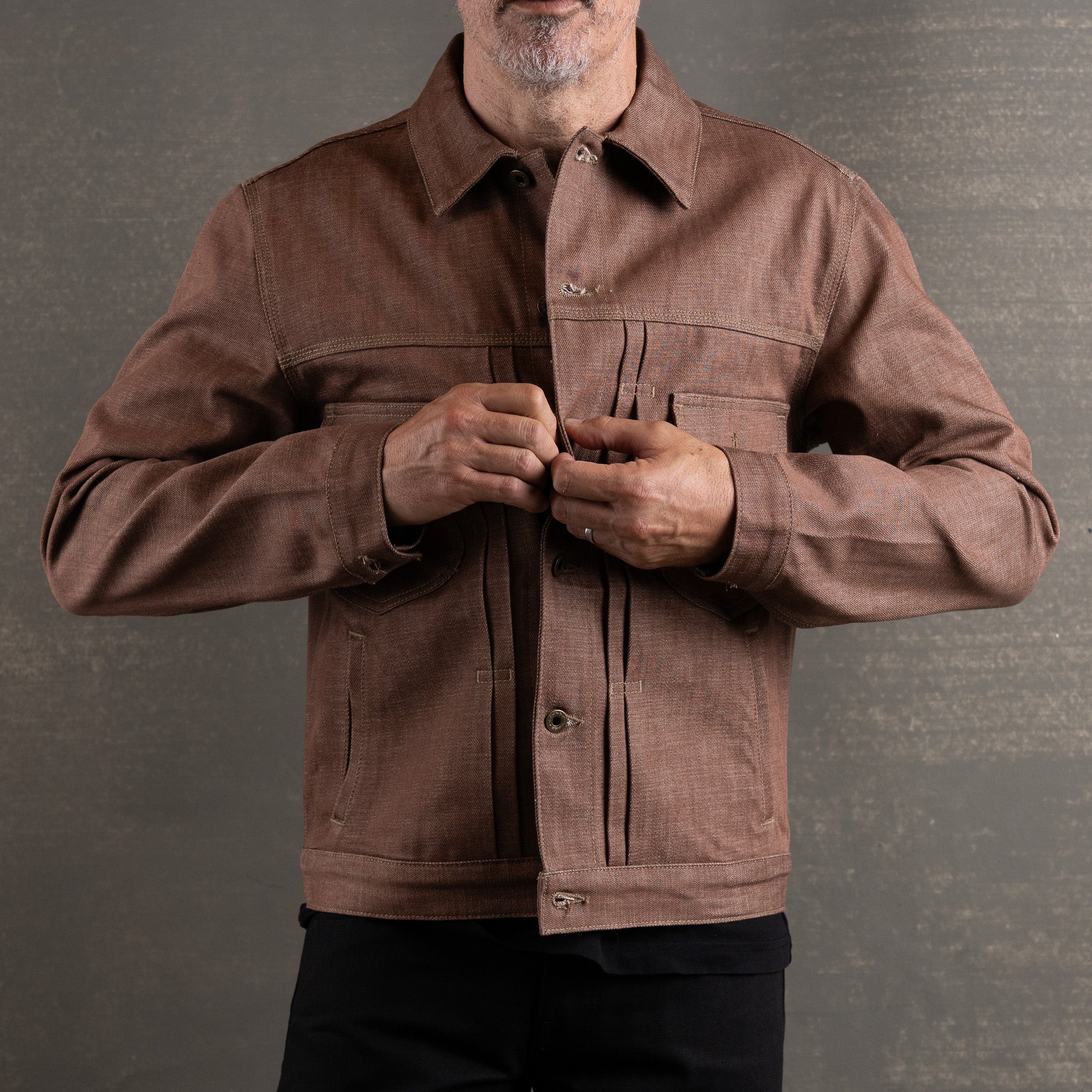 Mojave Jacket 13oz Beet Dye Japan Selvage Denim - Image 5