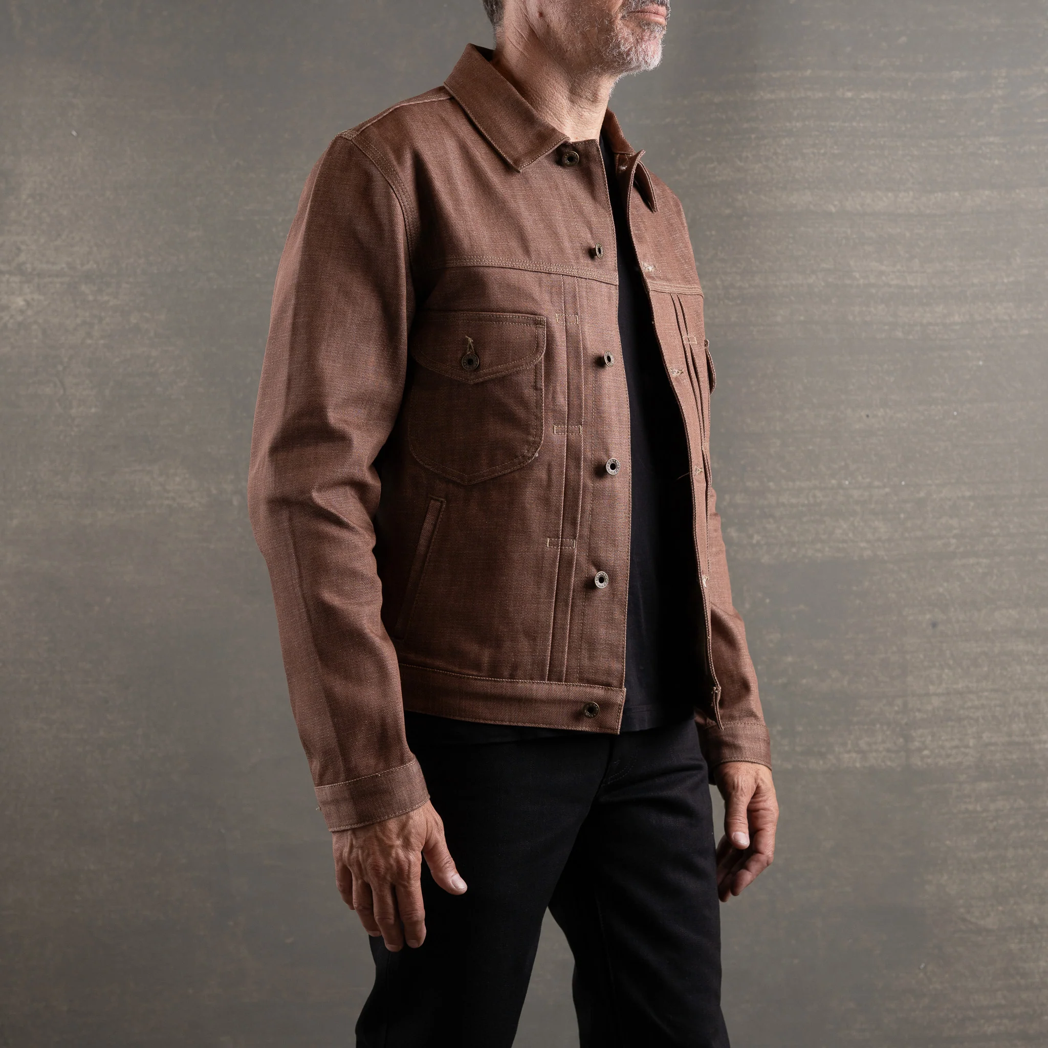 Mojave Jacket 13oz Beet Dye Japan Selvage Denim - Image 6