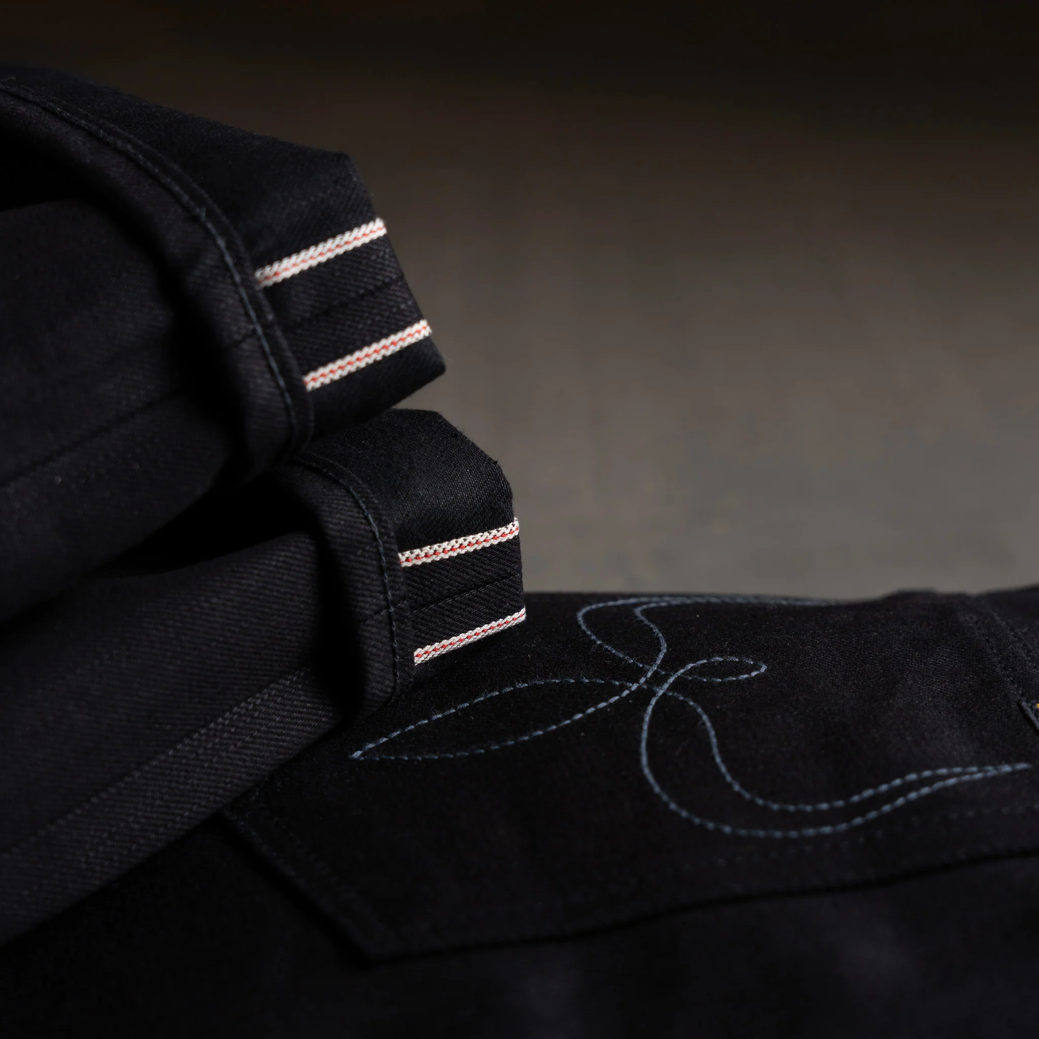 Mojave Western Cut 14oz Onyx Double Black Selvage Denim - Image 12