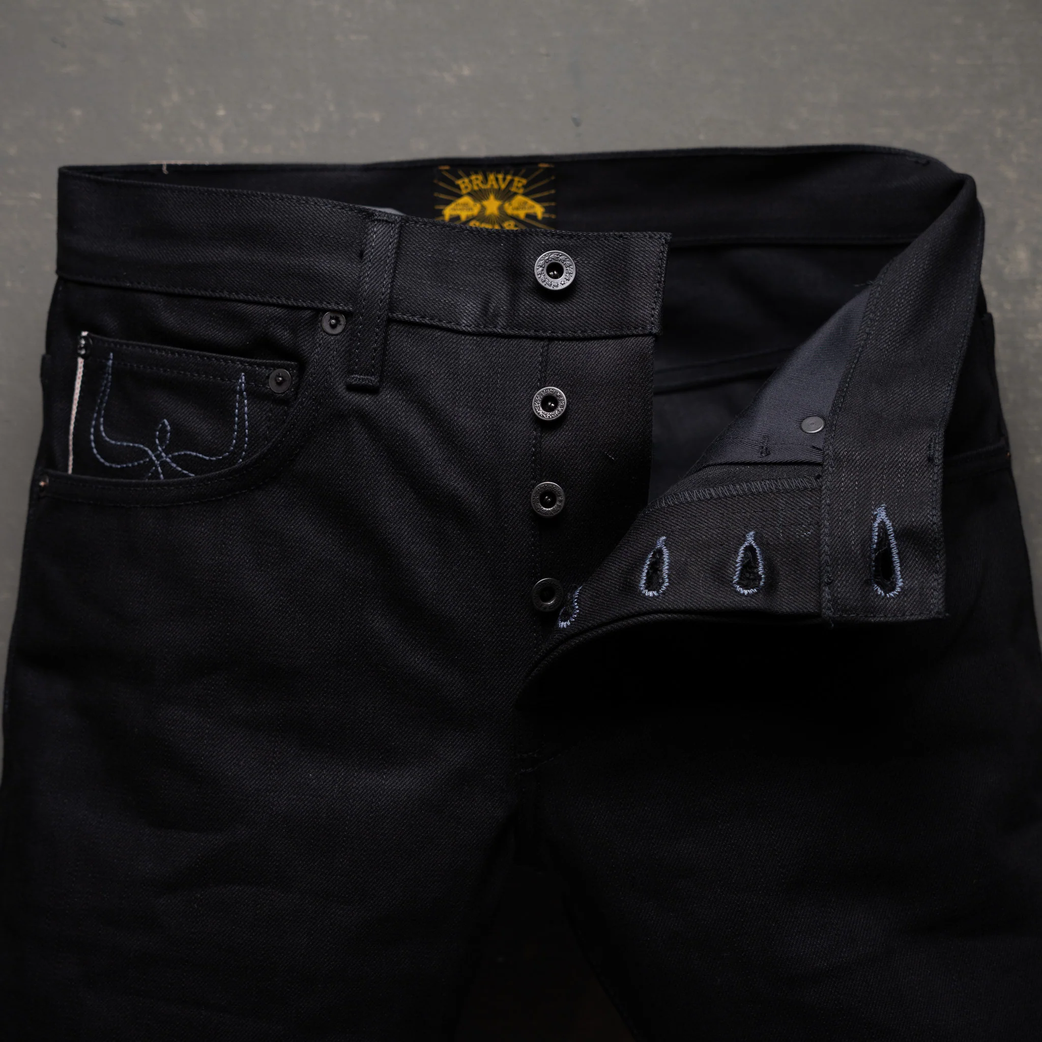 Mojave Western Cut 14oz Onyx Double Black Selvage Denim - Image 7
