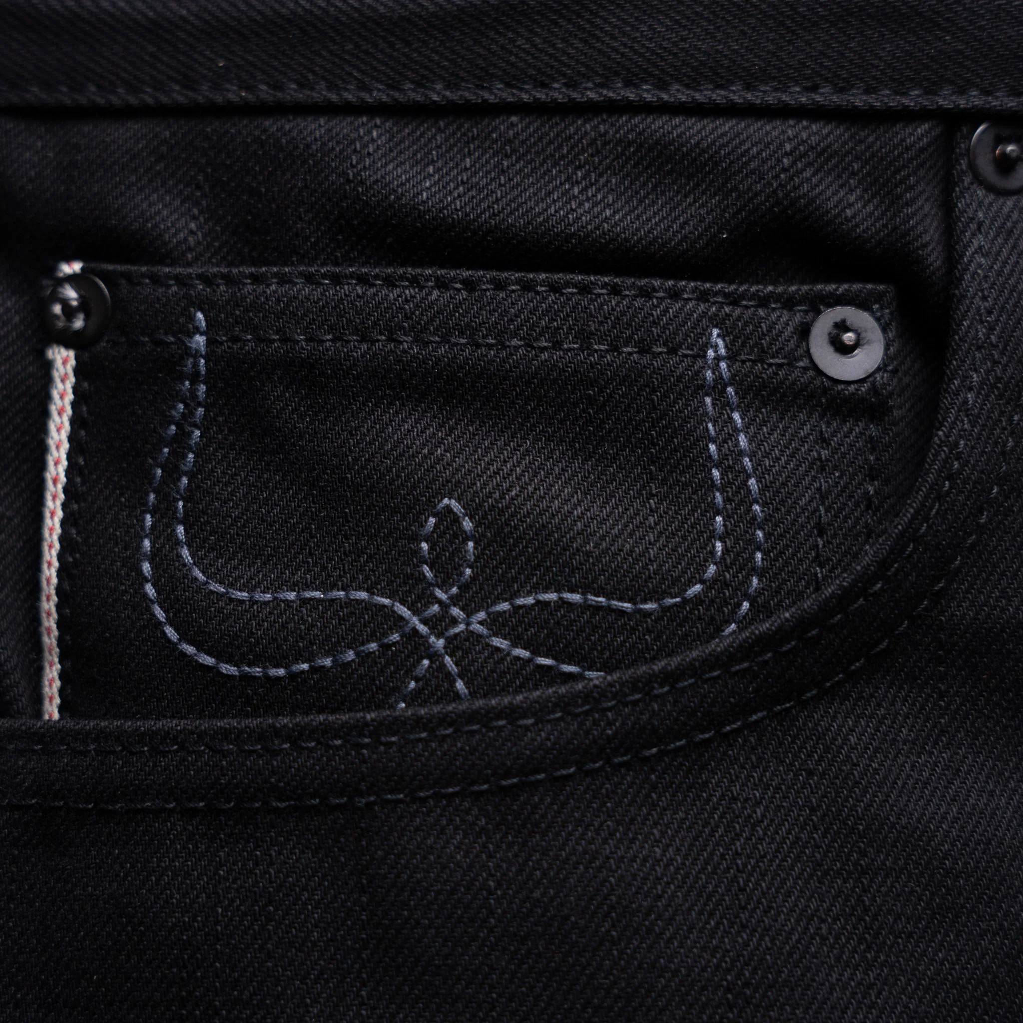 Mojave Western Cut 14oz Onyx Double Black Selvage Denim - Image 8