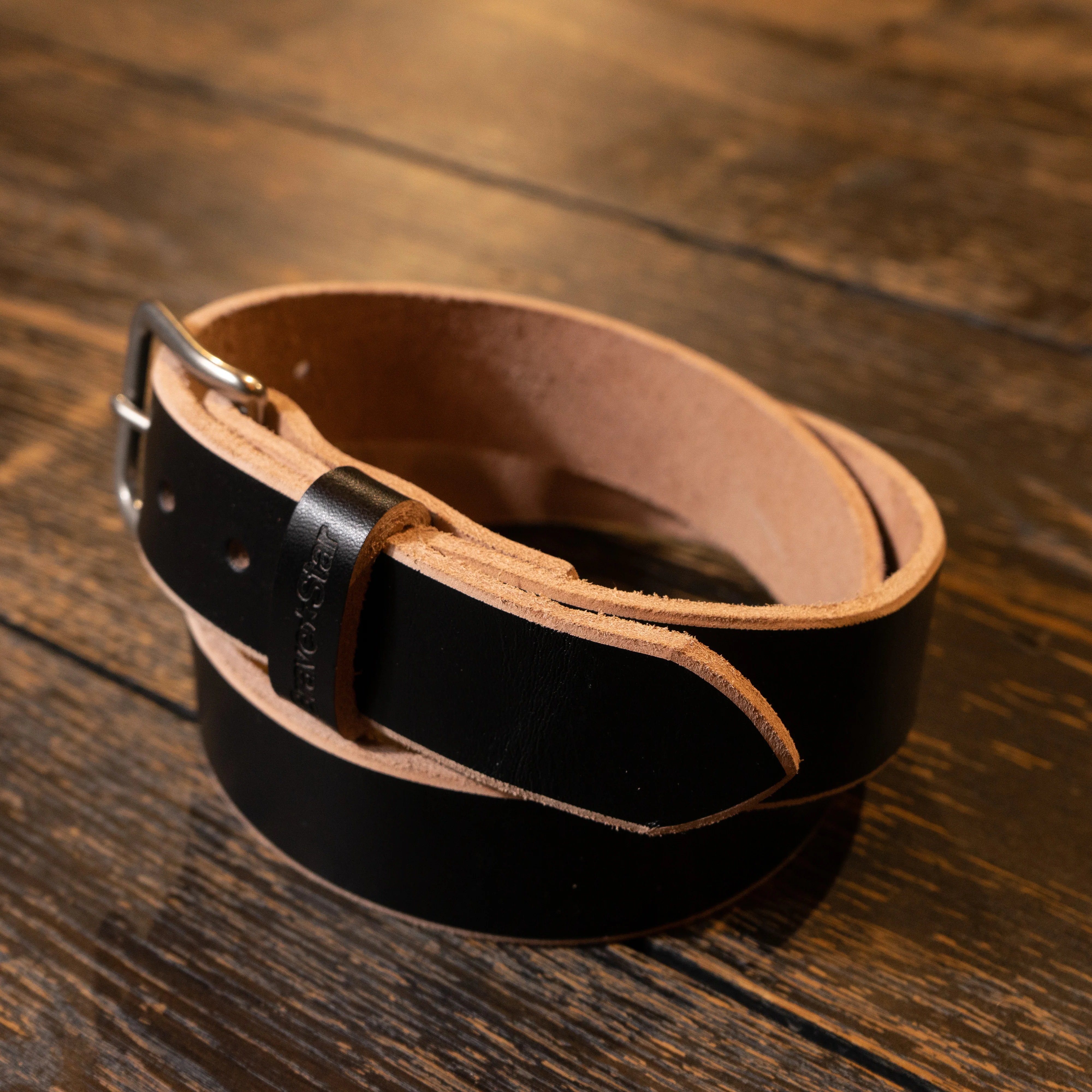RW Leather Belt in Black Tea-Core (Regular Width 1.5") - Image 3