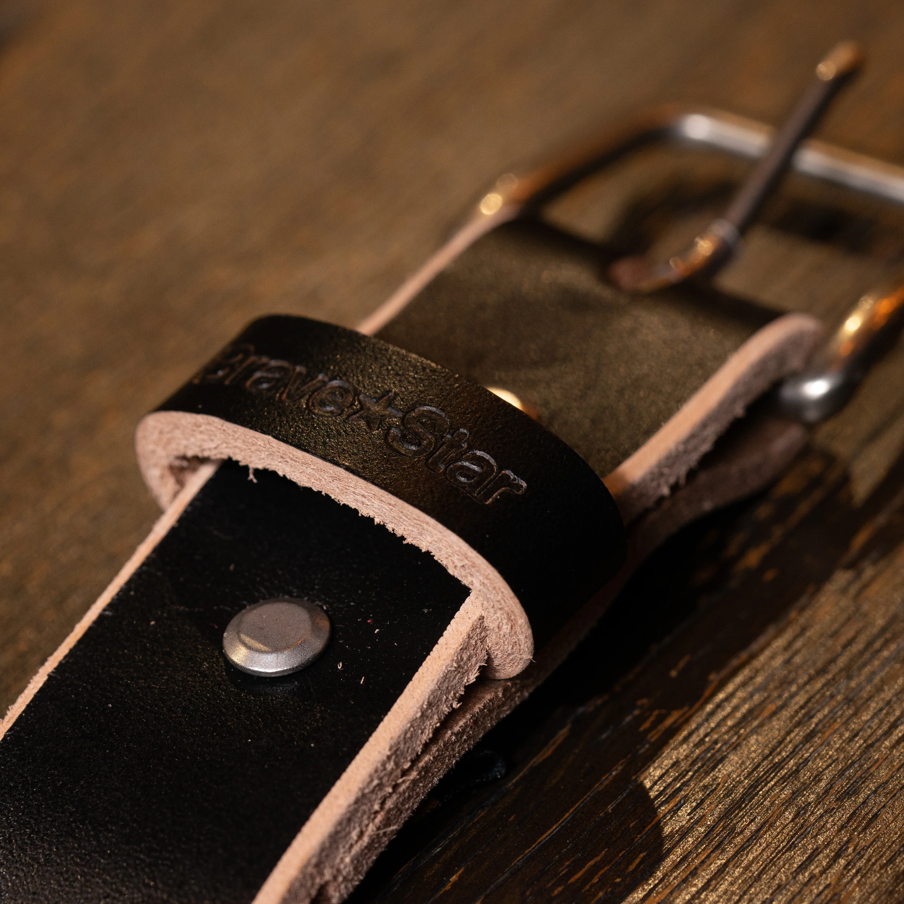 RW Leather Belt in Black Tea-Core (Regular Width 1.5") - Image 4