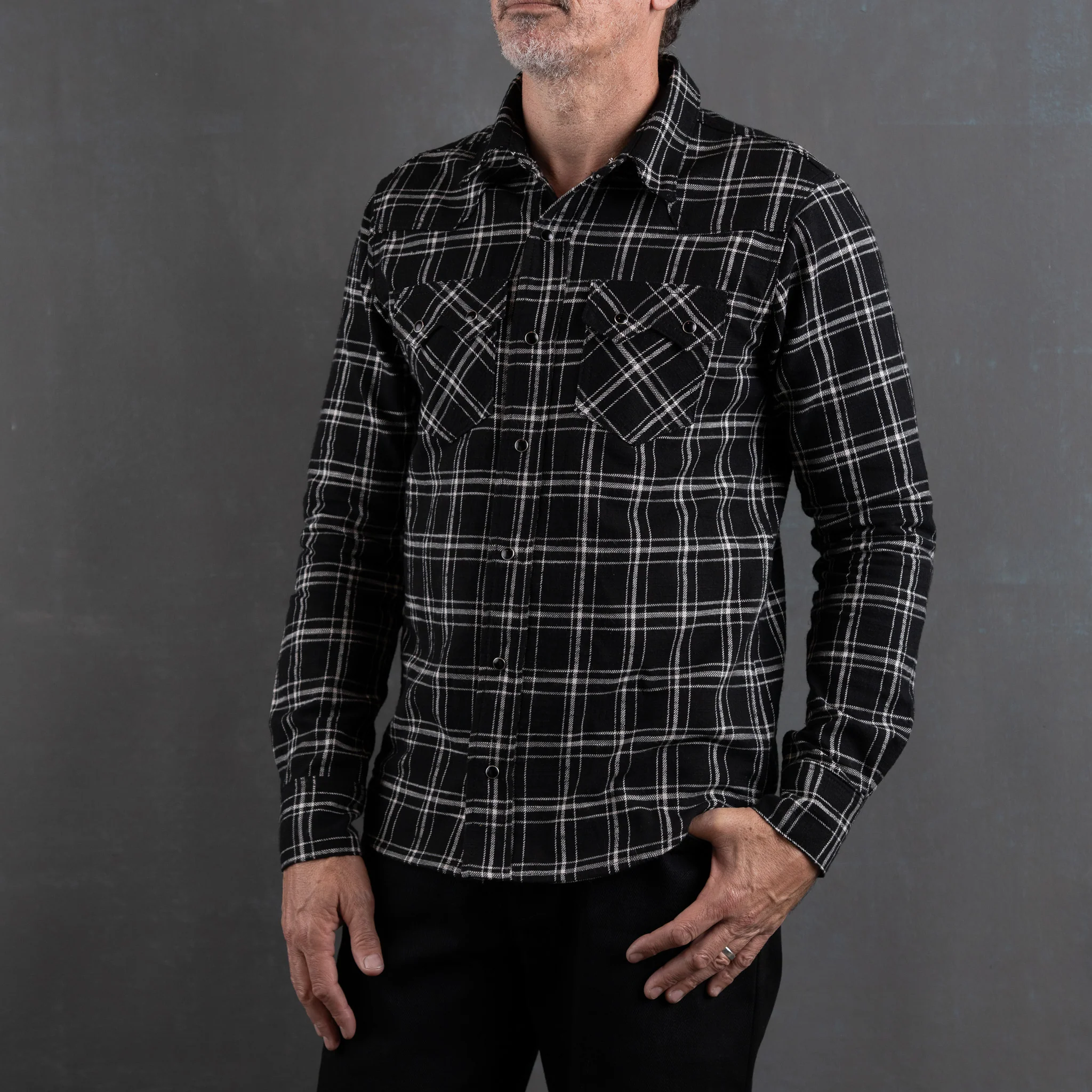 Sawtooth Shirt 8oz Japanese Slub Flannel - Black - Image 5