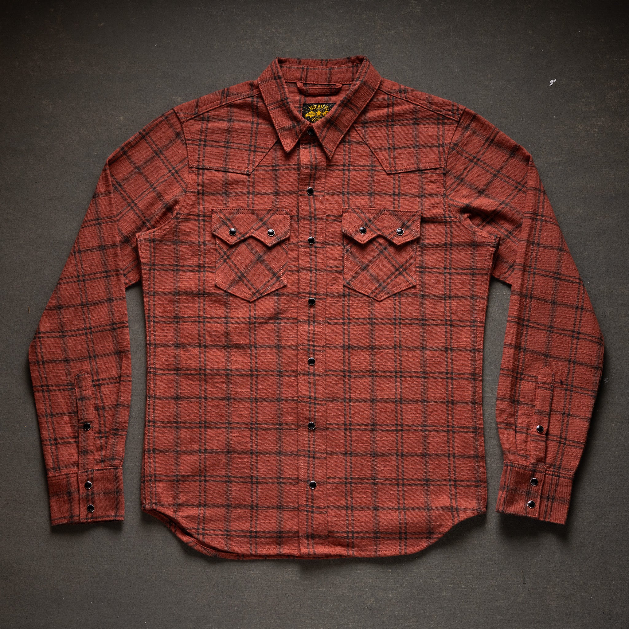 Sawtooth Shirt 8oz Japanese Slub Flannel - Rust - Image 5