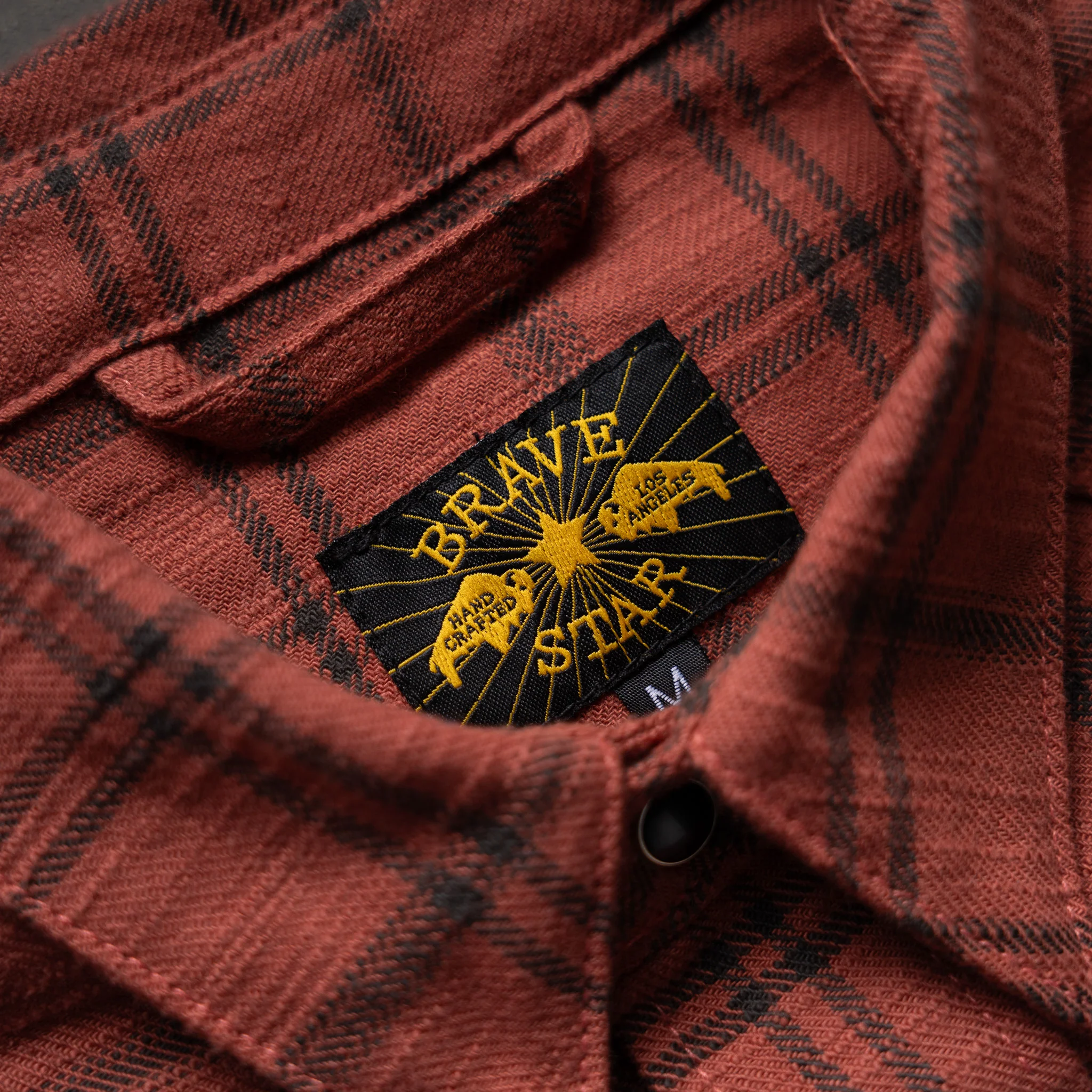 Sawtooth Shirt 8oz Japanese Slub Flannel - Rust - Image 6