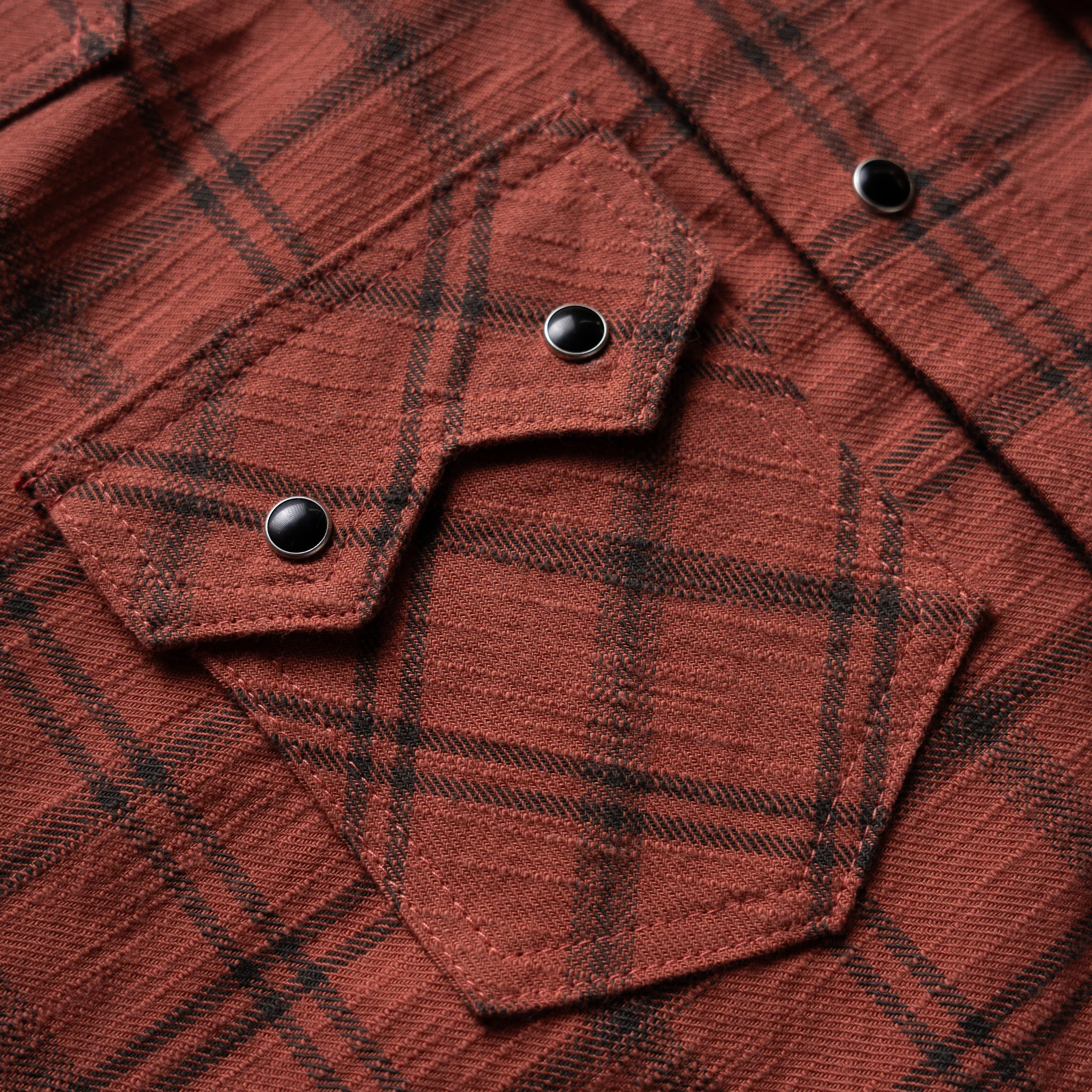 Sawtooth Shirt 8oz Japanese Slub Flannel - Rust - Image 8