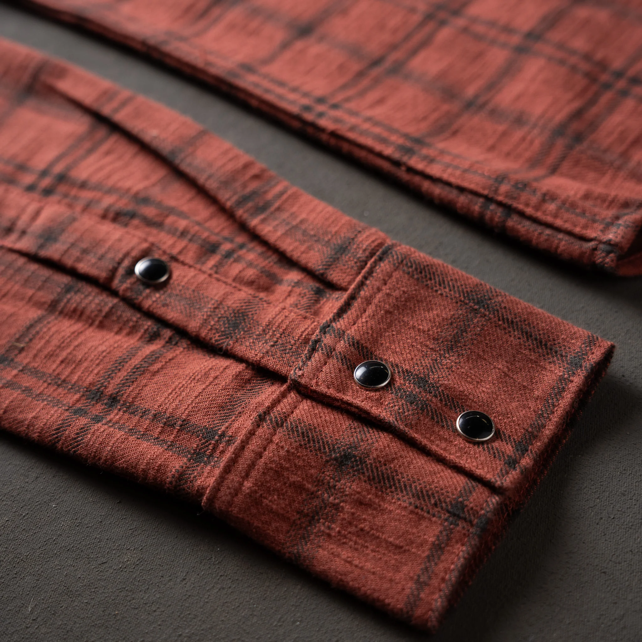 Sawtooth Shirt 8oz Japanese Slub Flannel - Rust - Image 9