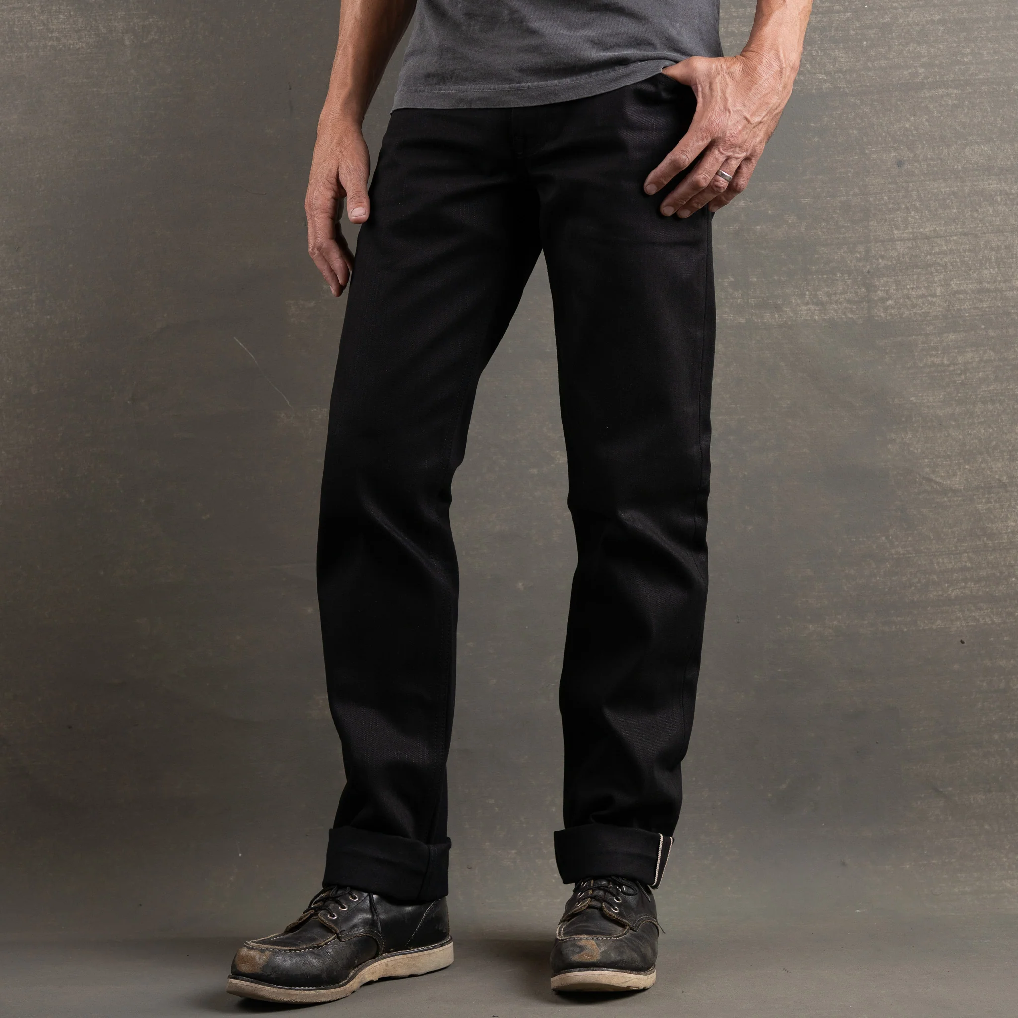 True Straight 14oz Onyx Double Black Japan Selvage Denim - Image 3