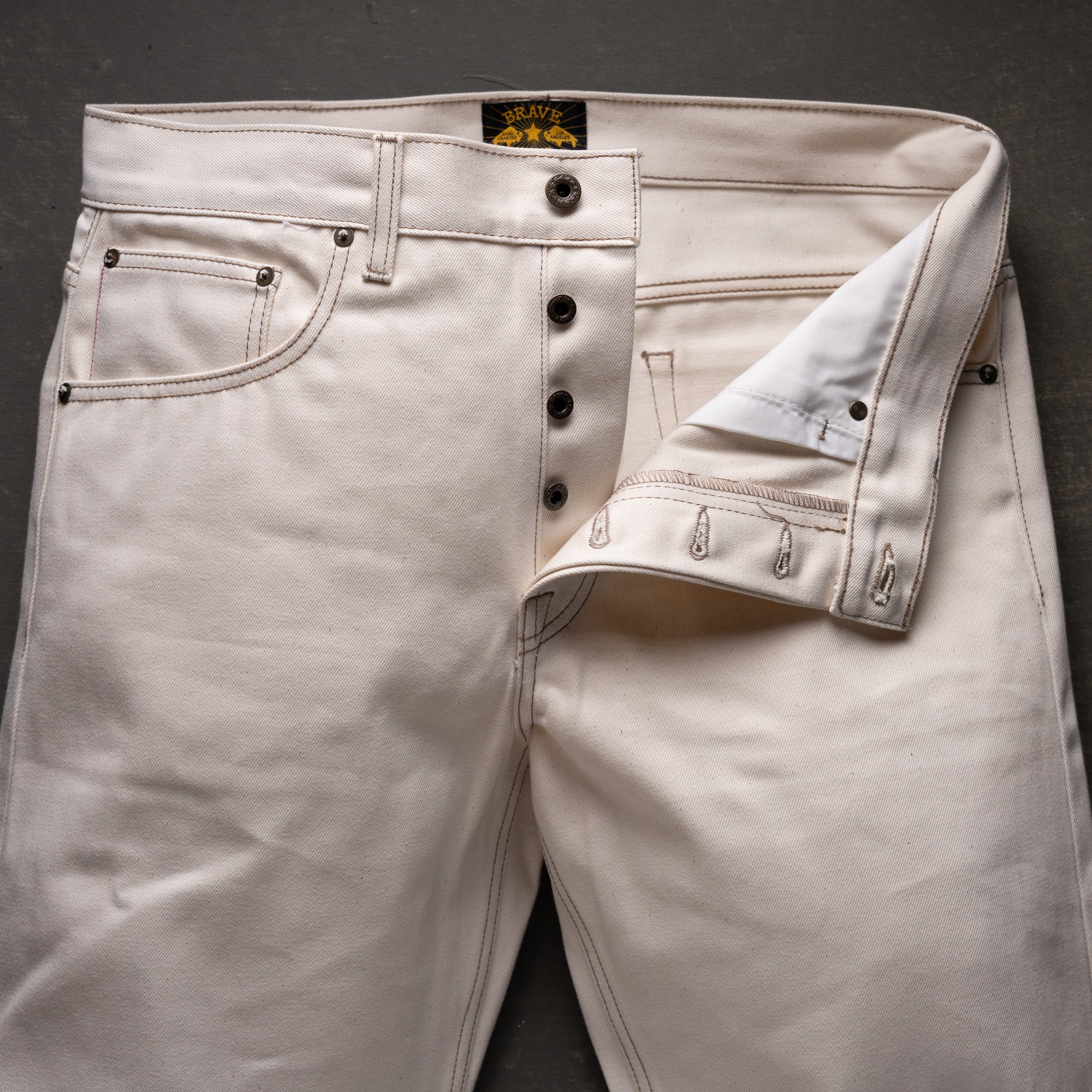 Slim Straight 12oz Desert Bone Japan Selvage Denim - Image 7