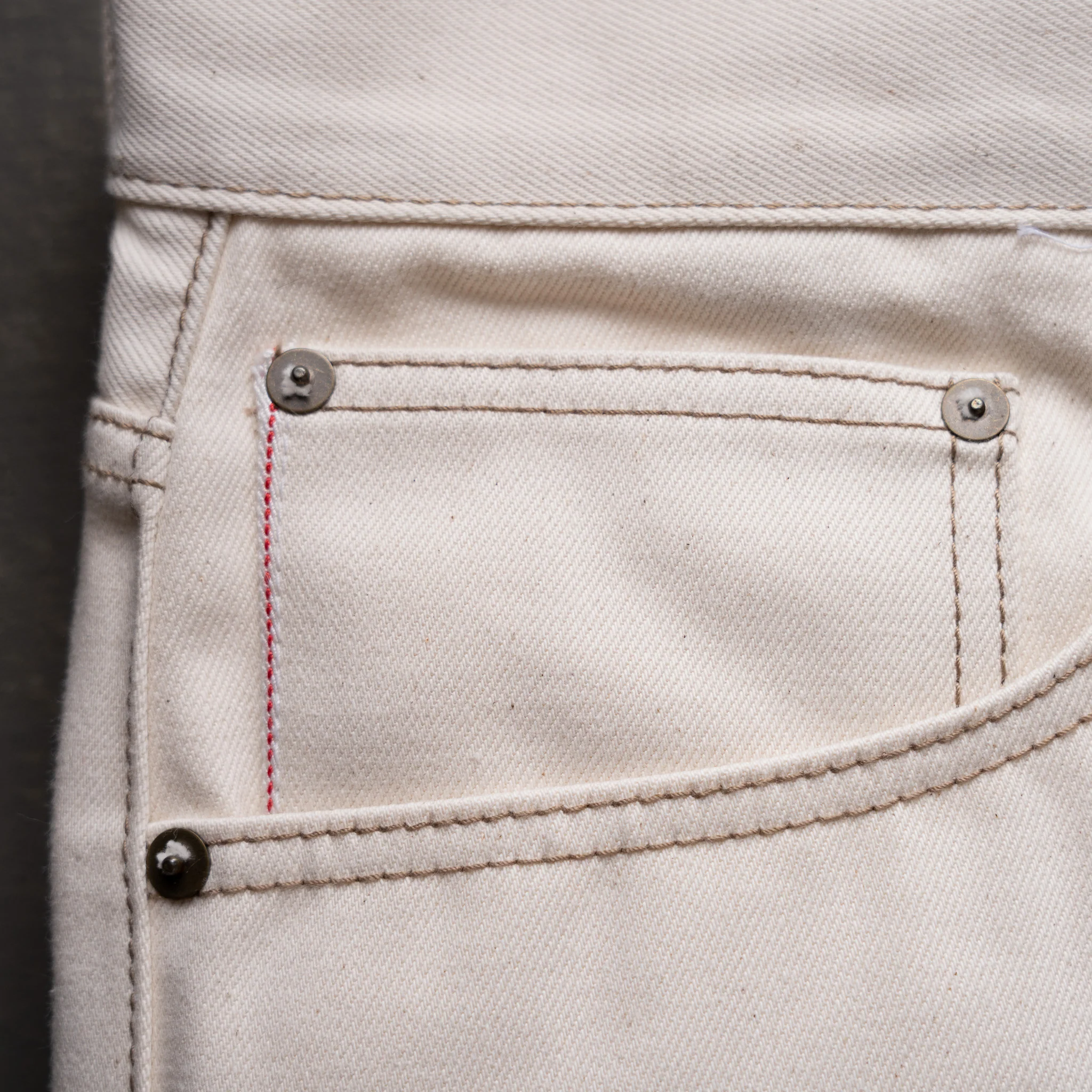 Slim Straight 12oz Desert Bone Japan Selvage Denim - Image 8