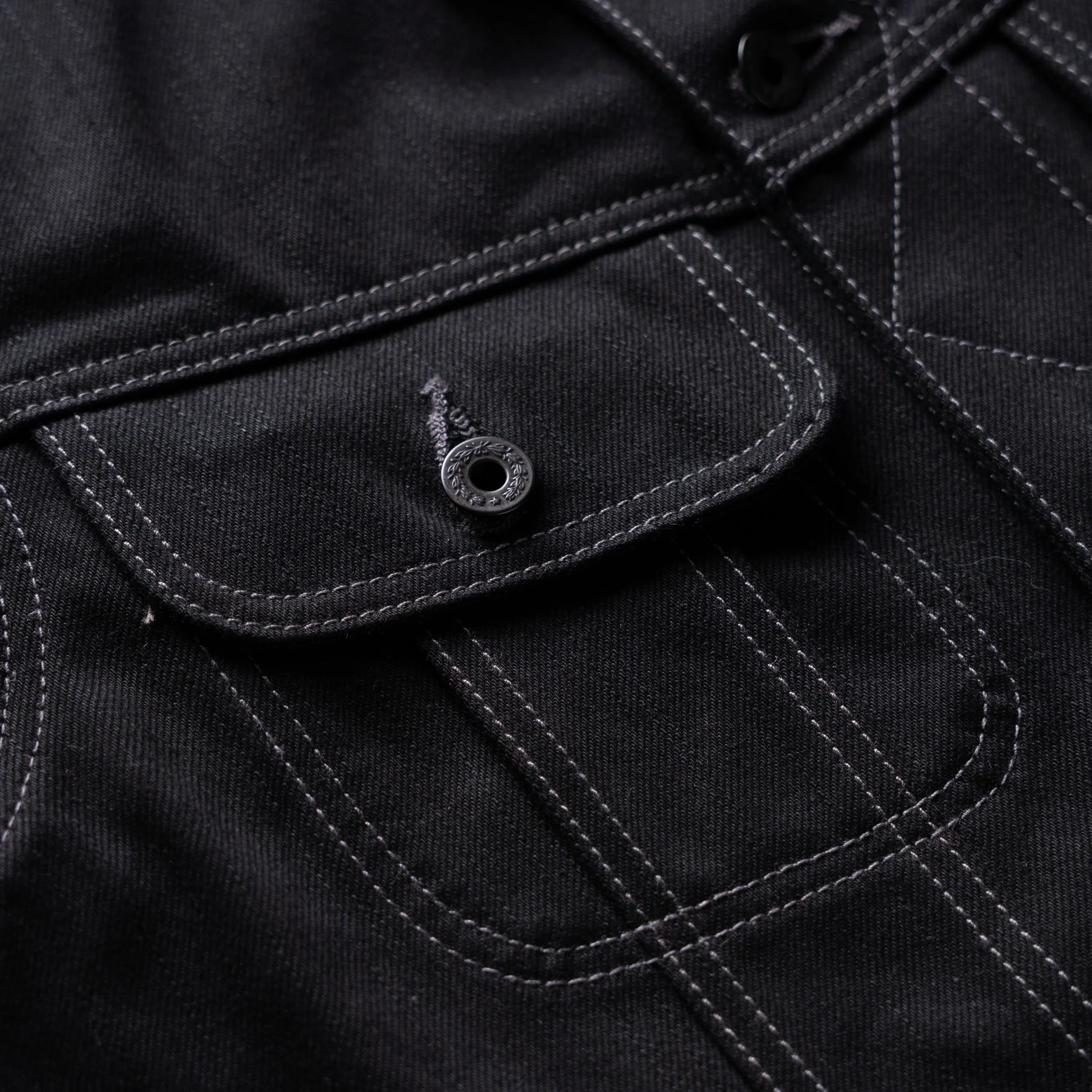 Steadfast Rider 14oz Onyx Japan Selvedge Denim Jacket - Contrast Stitch - Image 10