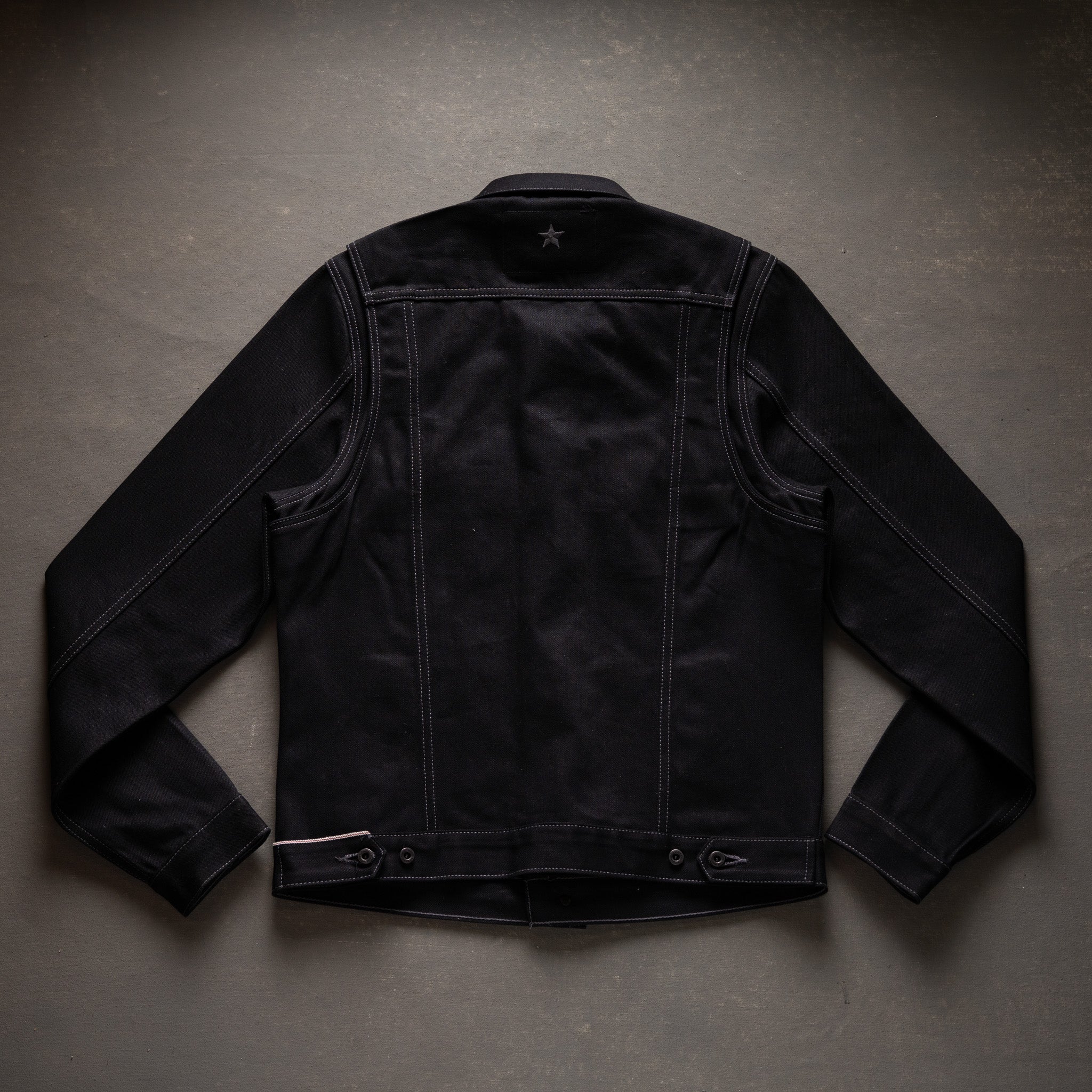 Steadfast Rider 14oz Onyx Japan Selvedge Denim Jacket - Contrast Stitch - Image 13