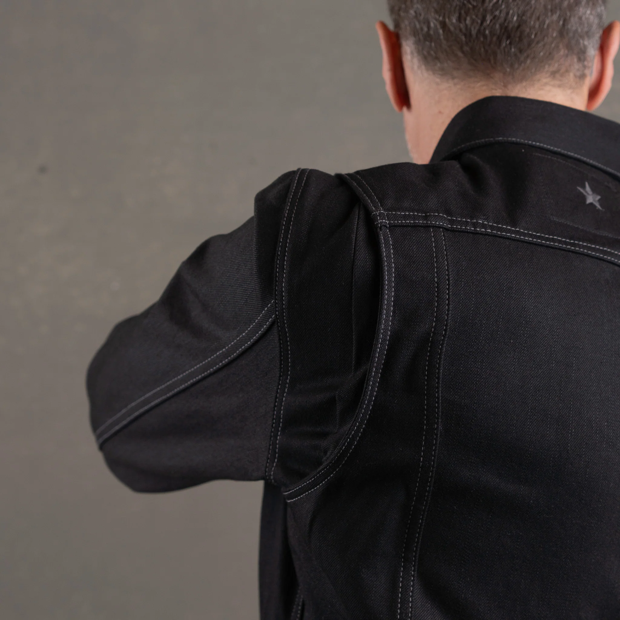 Steadfast Rider 14oz Onyx Japan Selvedge Denim Jacket - Contrast Stitch - Image 6