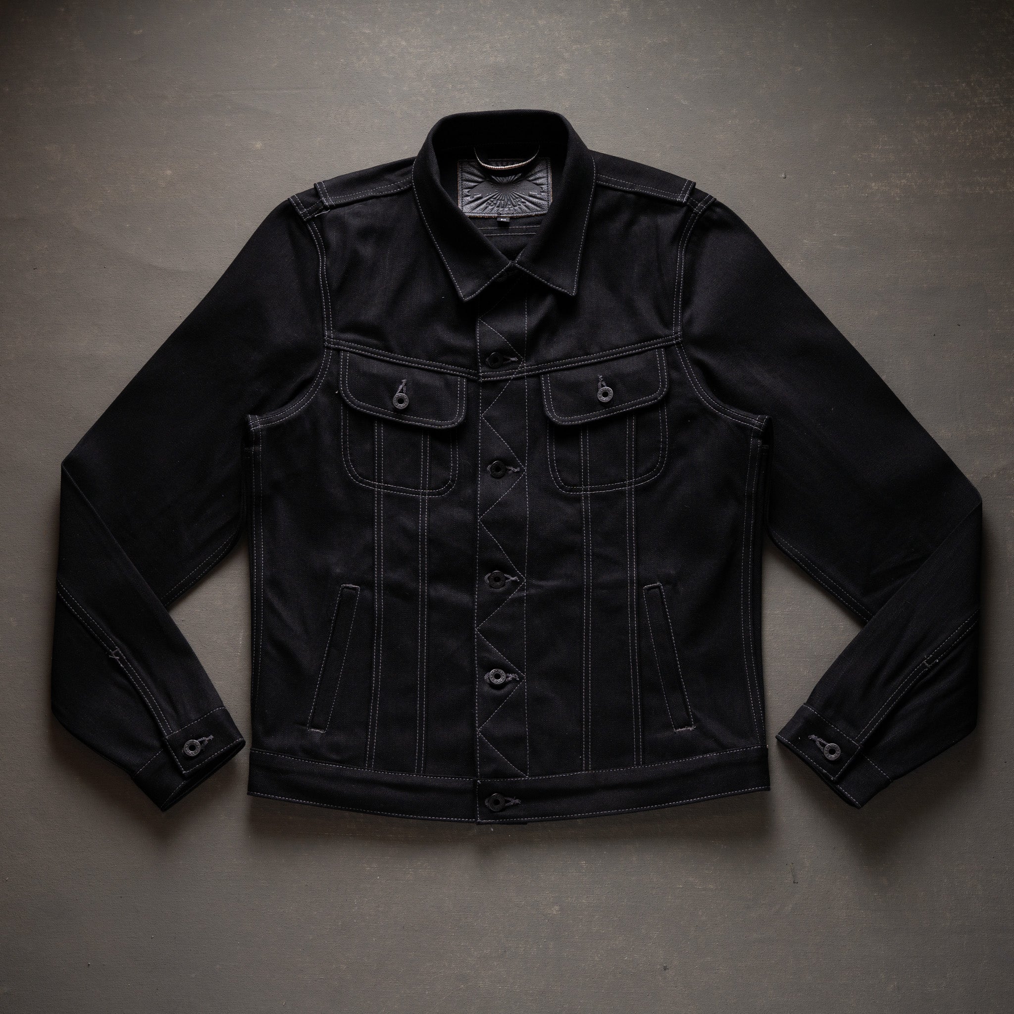 Steadfast Rider 14oz Onyx Japan Selvedge Denim Jacket - Contrast Stitch - Image 7