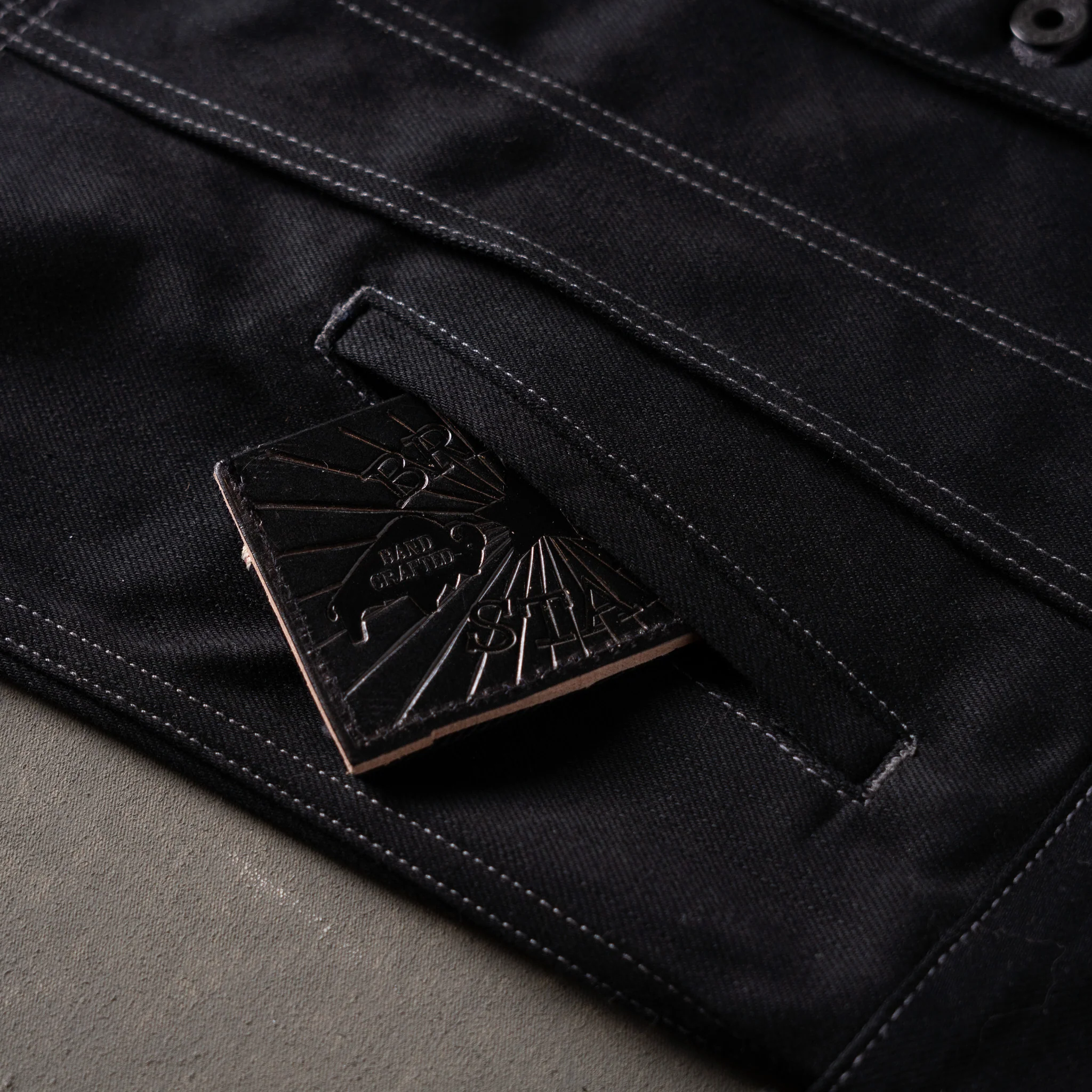 Steadfast Rider 14oz Onyx Japan Selvedge Denim Jacket - Contrast Stitch - Image 8