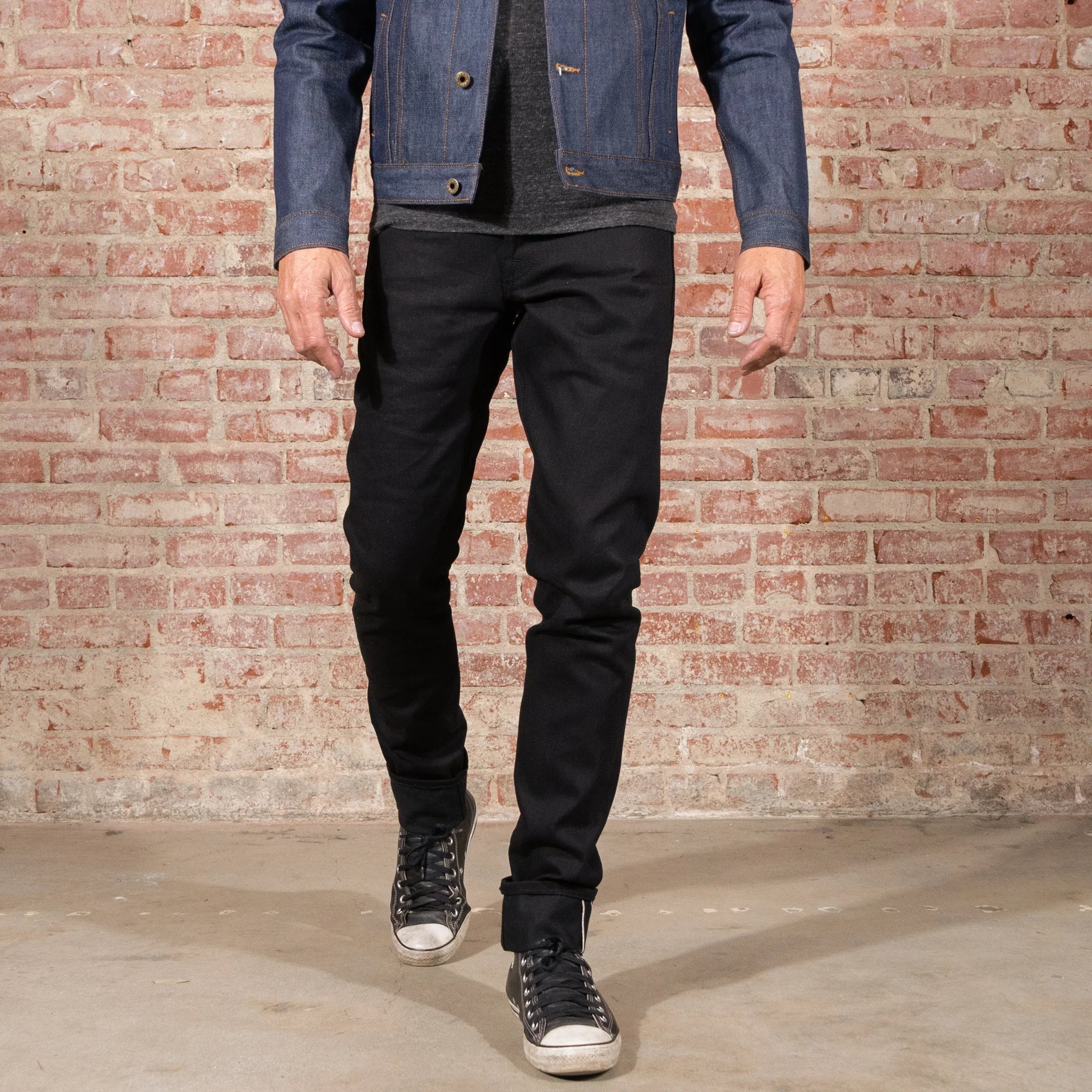 Regular Taper 14oz 'Onyx' Double Black Japan Selvage Denim - Image 3