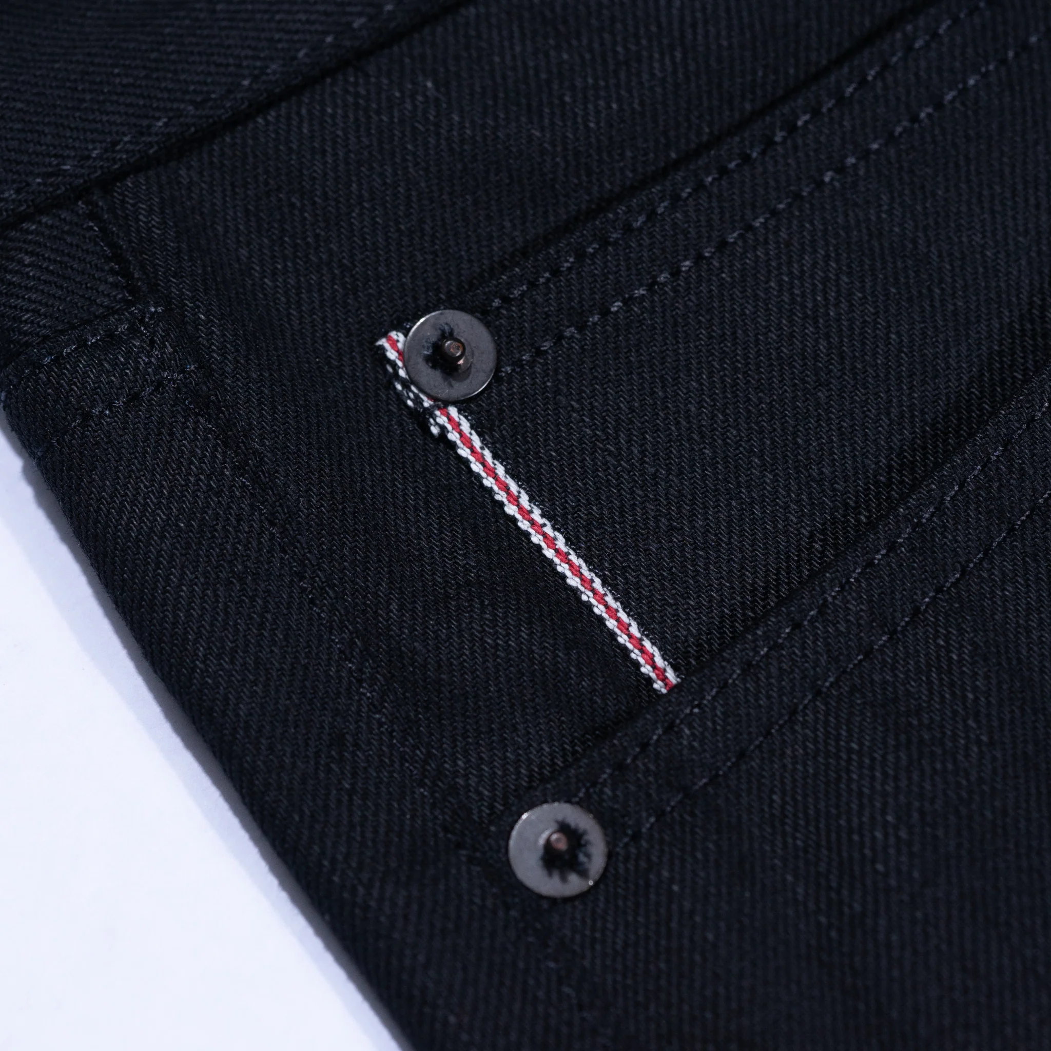 Regular Taper 14oz 'Onyx' Double Black Japan Selvage Denim - Image 7
