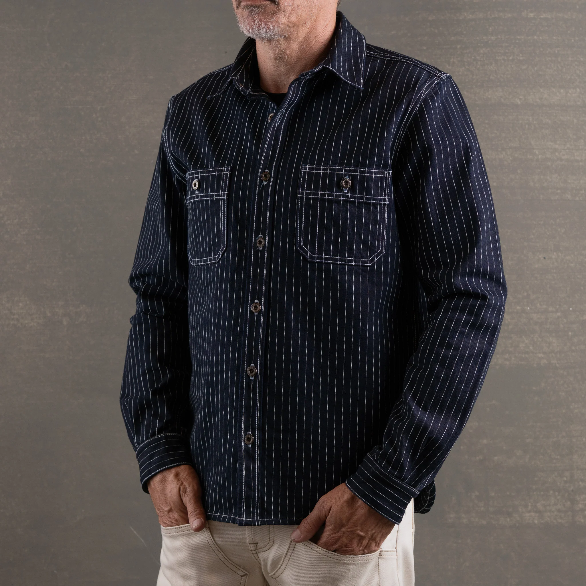 Iron Horse Work Shirt 14oz Wabash Japan Selvage Denim - Image 3